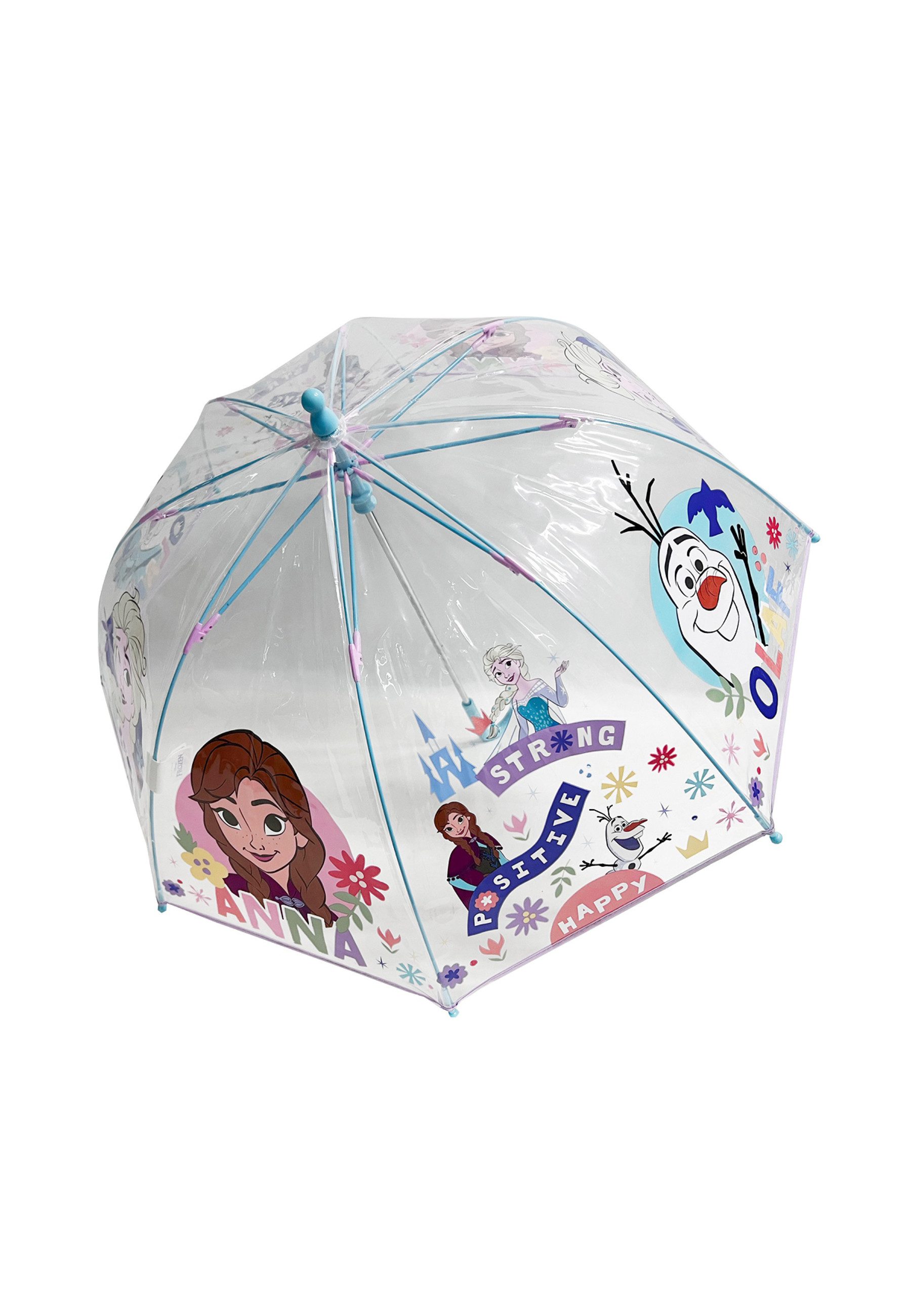 Disney Frozen Stockregenschirm Kinder Regenschirm mit Anna Elsa Motiv ab 3 Jahren, windfest