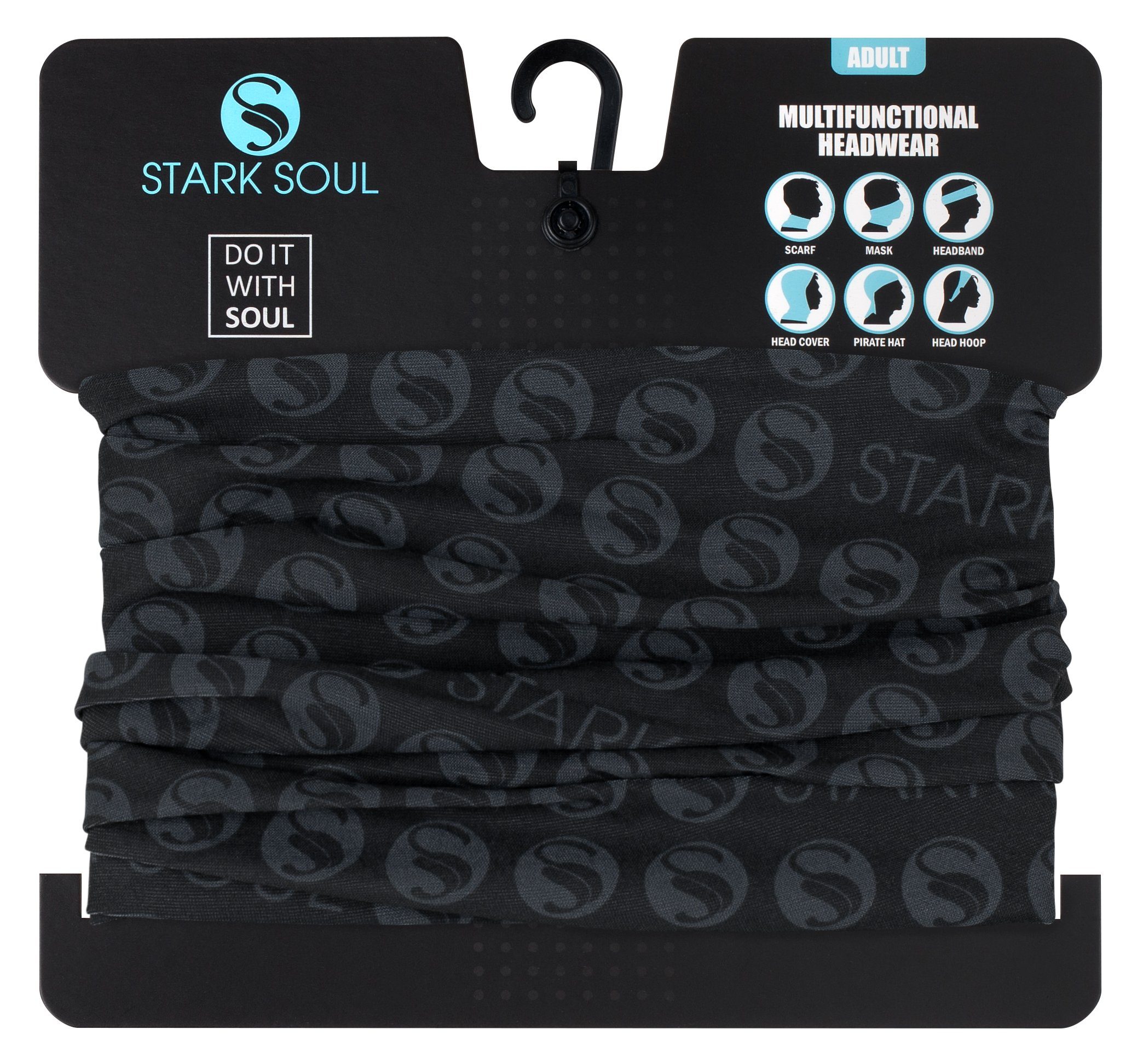 Stark Soul® Multifunktionstuch Neckwarmer mit Schwarz - Multifunktionstuch, Logodruck