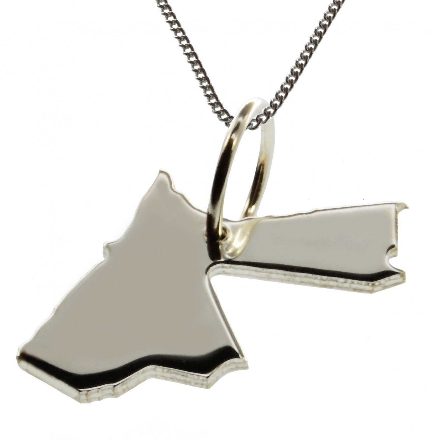 Kette mit Anhänger 50cm Halskette + Jordanien Anhänger in massiv 925 Silber