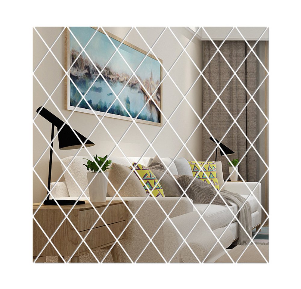 Zaewry 3D-Wandtattoo Wandspiegel Spiegelfliesen Selbstklebend DIY Acryl wanddeko Mirror (58 St), für Zuhause Wohnzimmer Schlafzimmer Dekor