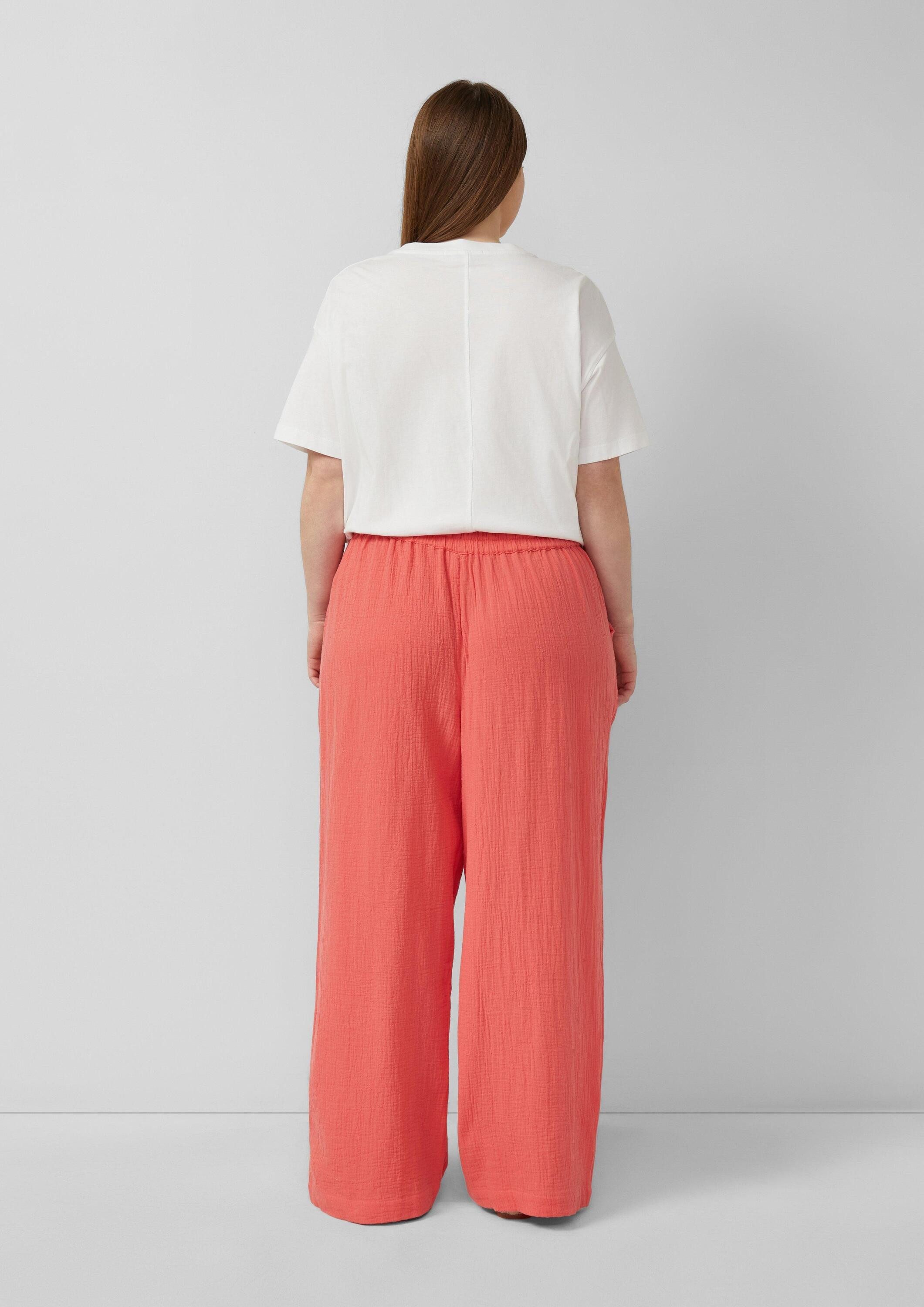QS Chinos Hose Musselin Hose mit weitem Bein