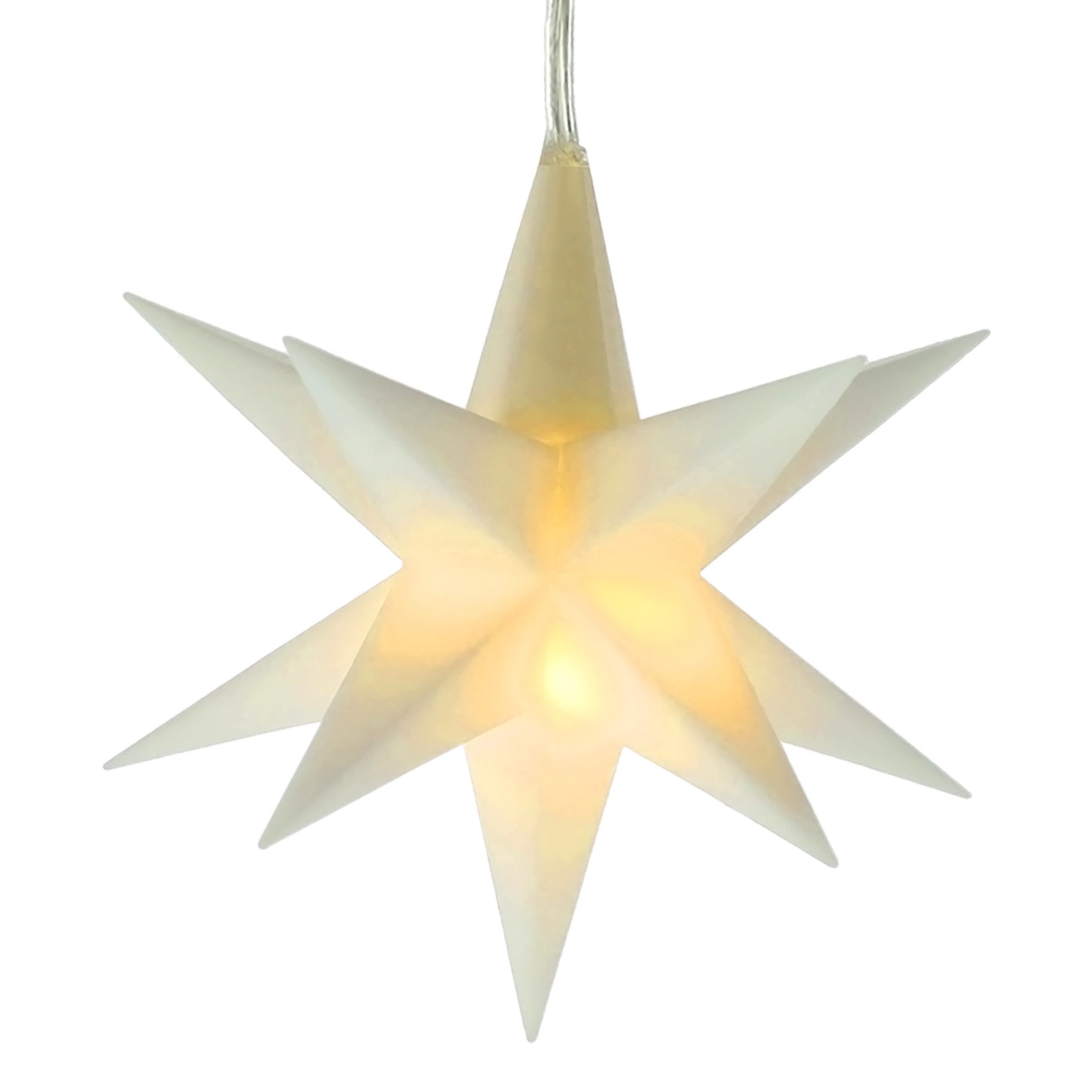 Spetebo Dekostern Outdoor Weihnachts Leuchtstern 3D 12 cm mit Timer - weiß, günstig online kaufen