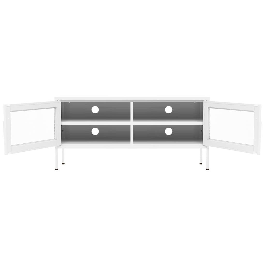 TV-Schrank (1-St) Stahl vidaXL TV-Schrank Weiß cm 105x35x50