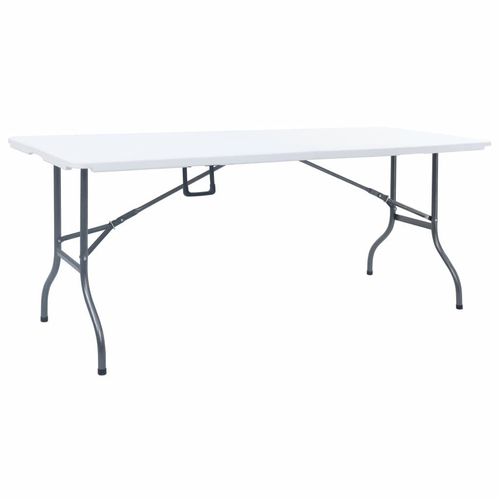 vidaXL Gartentisch Gartentisch Klappbar Weiß 180x72x72 cm HDPE