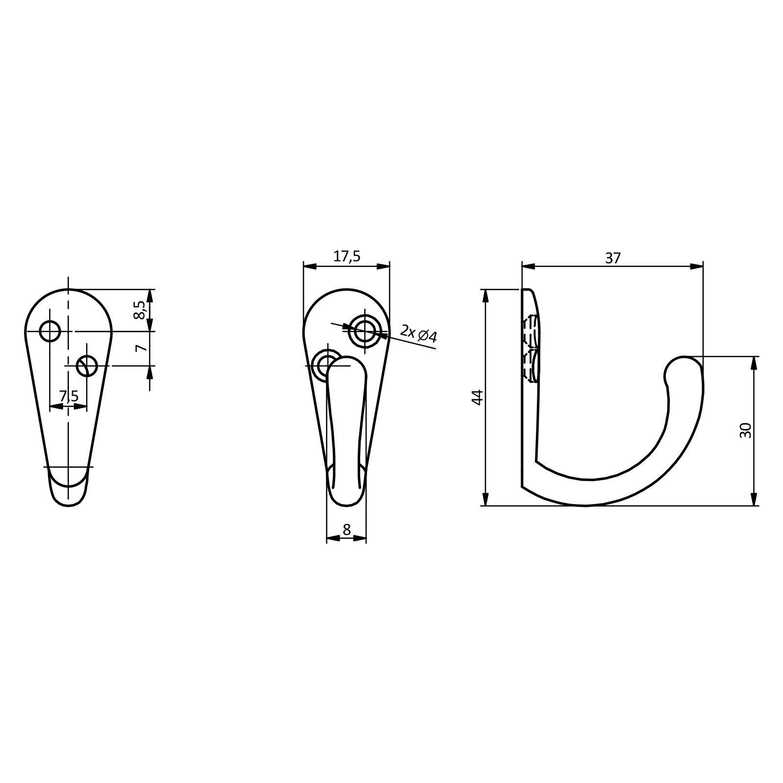 SO-TECH® Garderobenhaken SOFIA Kleiderhaken Wandhaken mit verschiedene Ober günstig online kaufen