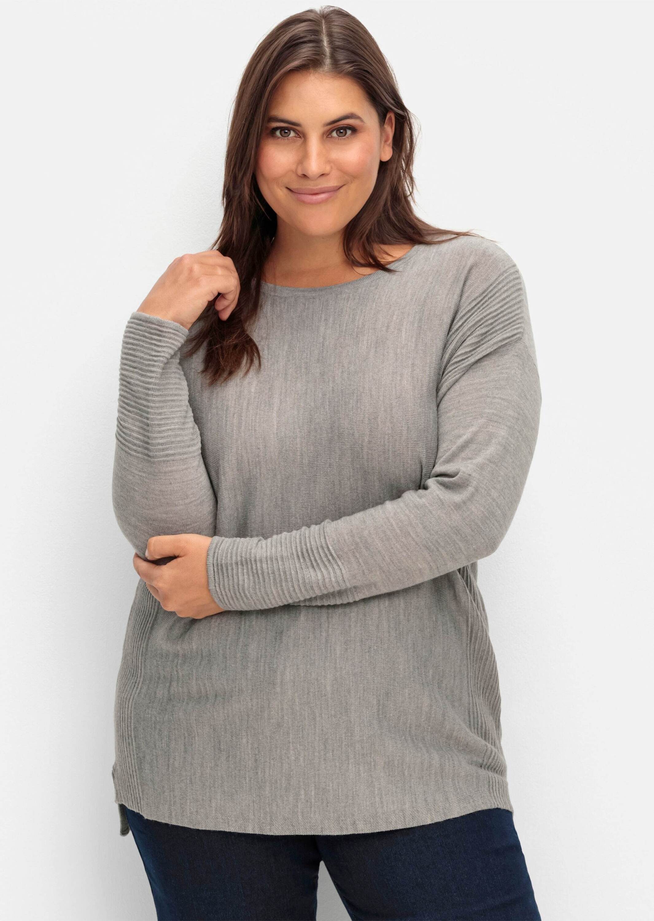 Sieh an! Strickpullover Pullover Langarm Jersey, Rippoptik günstig online kaufen
