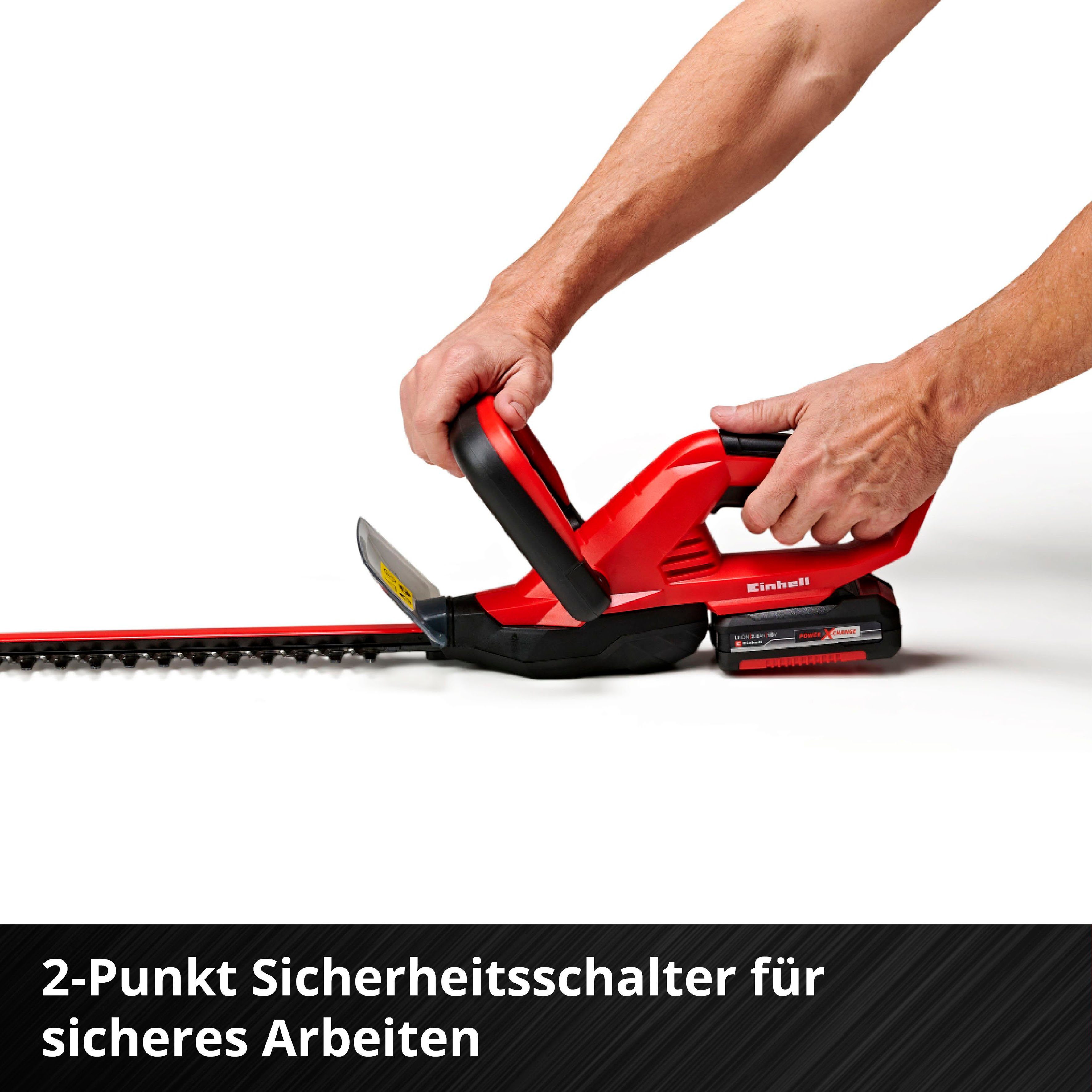 Einhell Akku-Heckenschere GC-CH 1846 Li Kit, 46 cm Schnittlänge, mit Akku 18V/2,0 Ah und Ladegerät