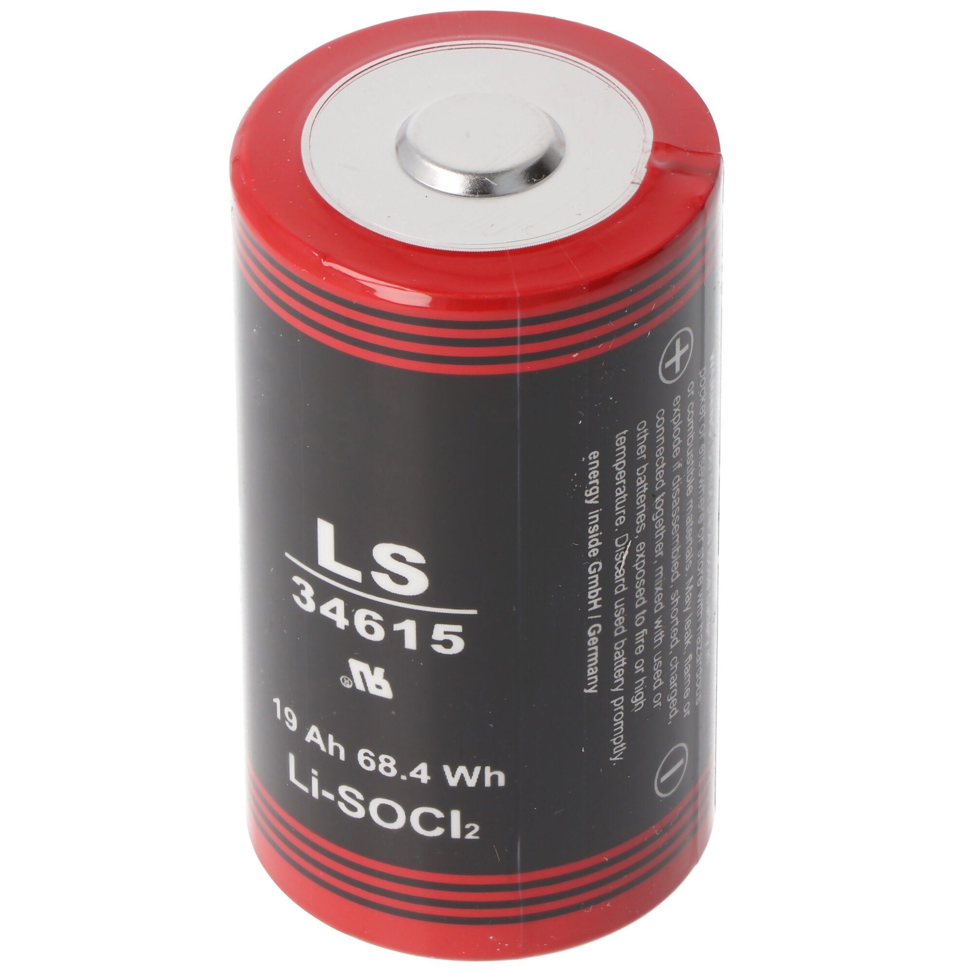 AccuCell ER34615 Lithium Batterie D Mono 3,6 Volt 19000mAh mit breitem Pluspol Batterie, (3,6 V)