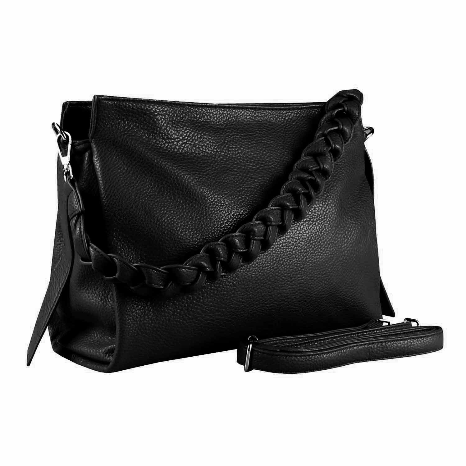ITALYSHOP24 Schultertasche Damen Tasche Shopper FLECHTOPTIK günstig online kaufen