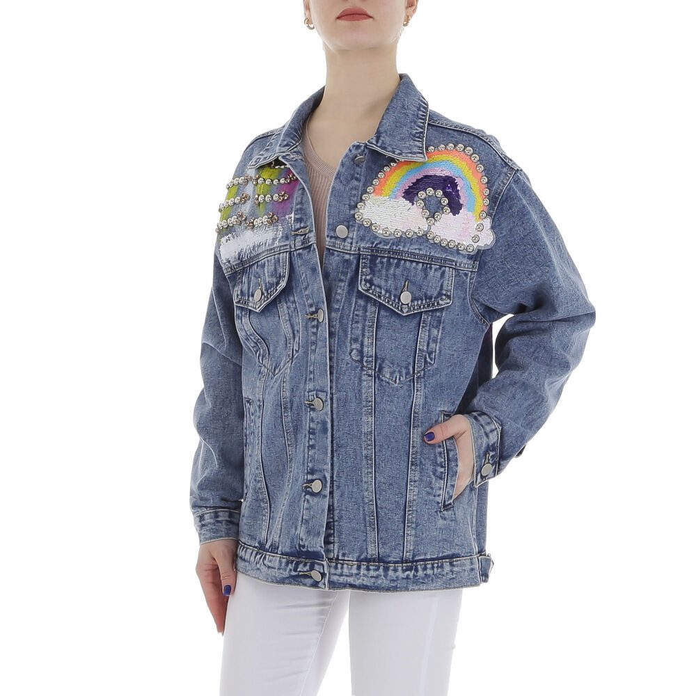 Ital-Design Jeansjacke Damen Rockabilly (86099102) Used-Look günstig online kaufen