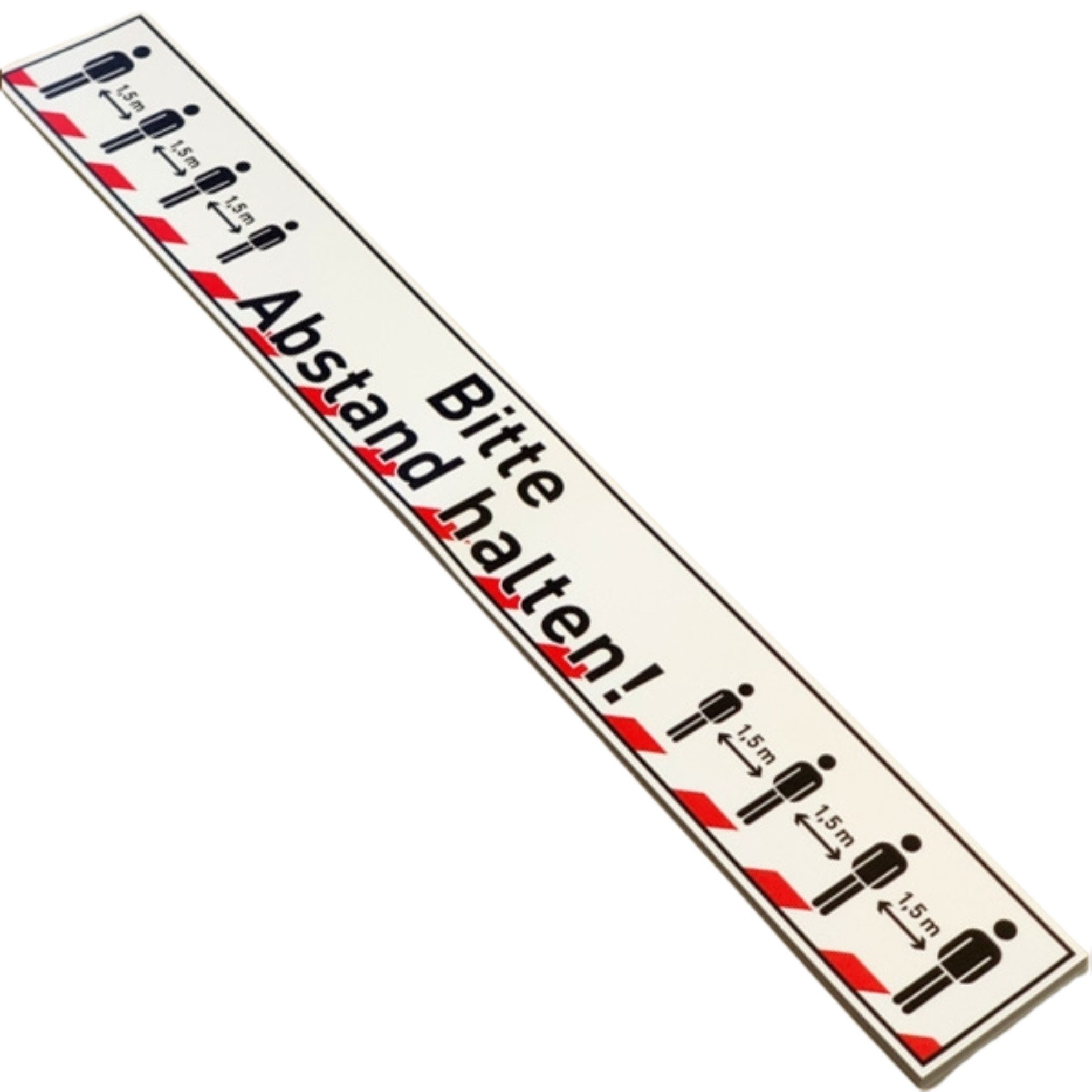 Packen24 GmbH Markierungslinie Bodenaufkleber BITTE ABSTAND HALTEN 600 x 75 mm PVC Antirutschband, 1-tlg.