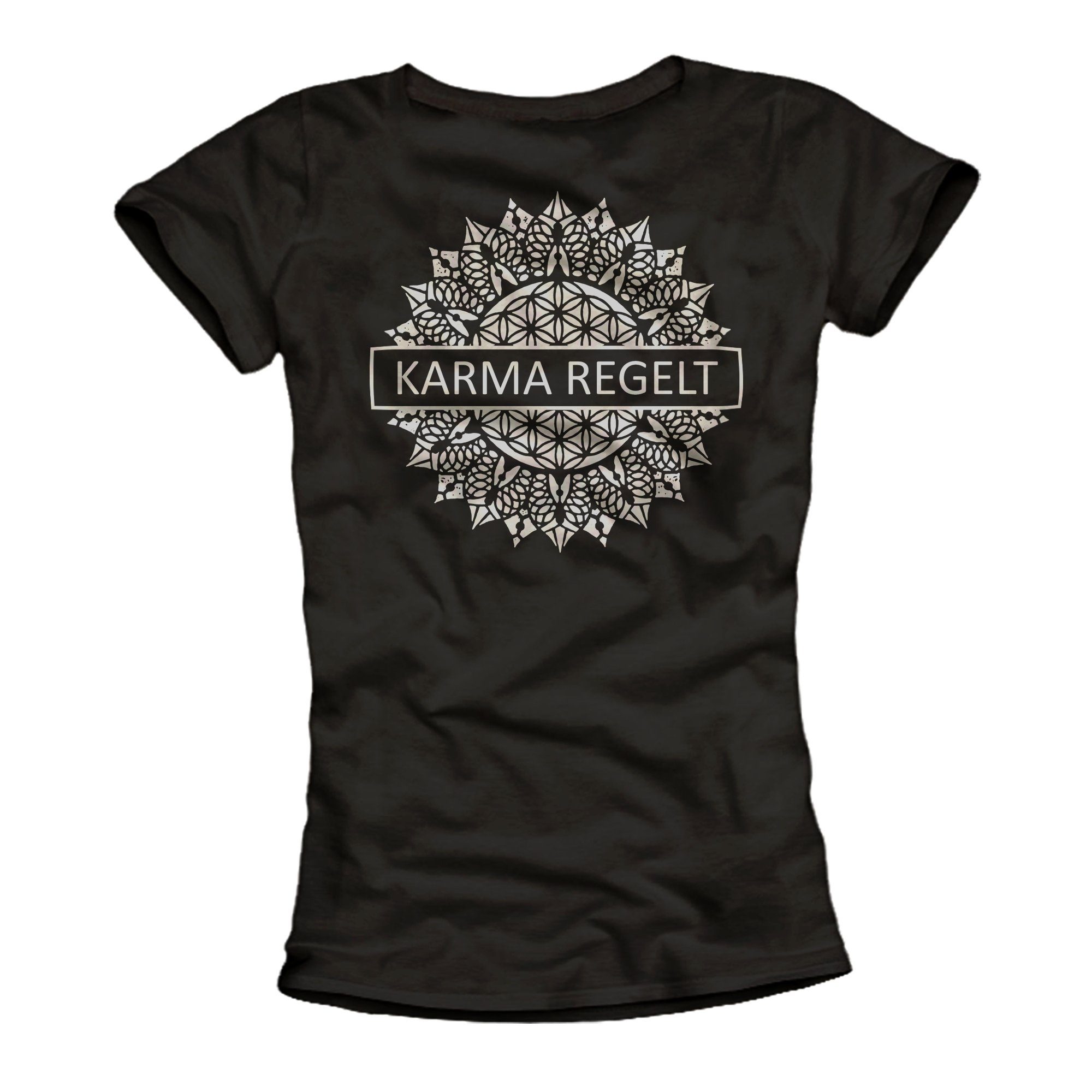 MAKAYA Print-Shirt Damen Mandala Aufdruck Spruch günstig online kaufen