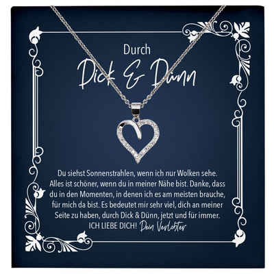 22Feels Schmuckset Verlobung Geschenk Frauen Schmuck Verlobte Halskette Valentinstag Herz, Echt-Silber 925/000, Karte Made In Germany