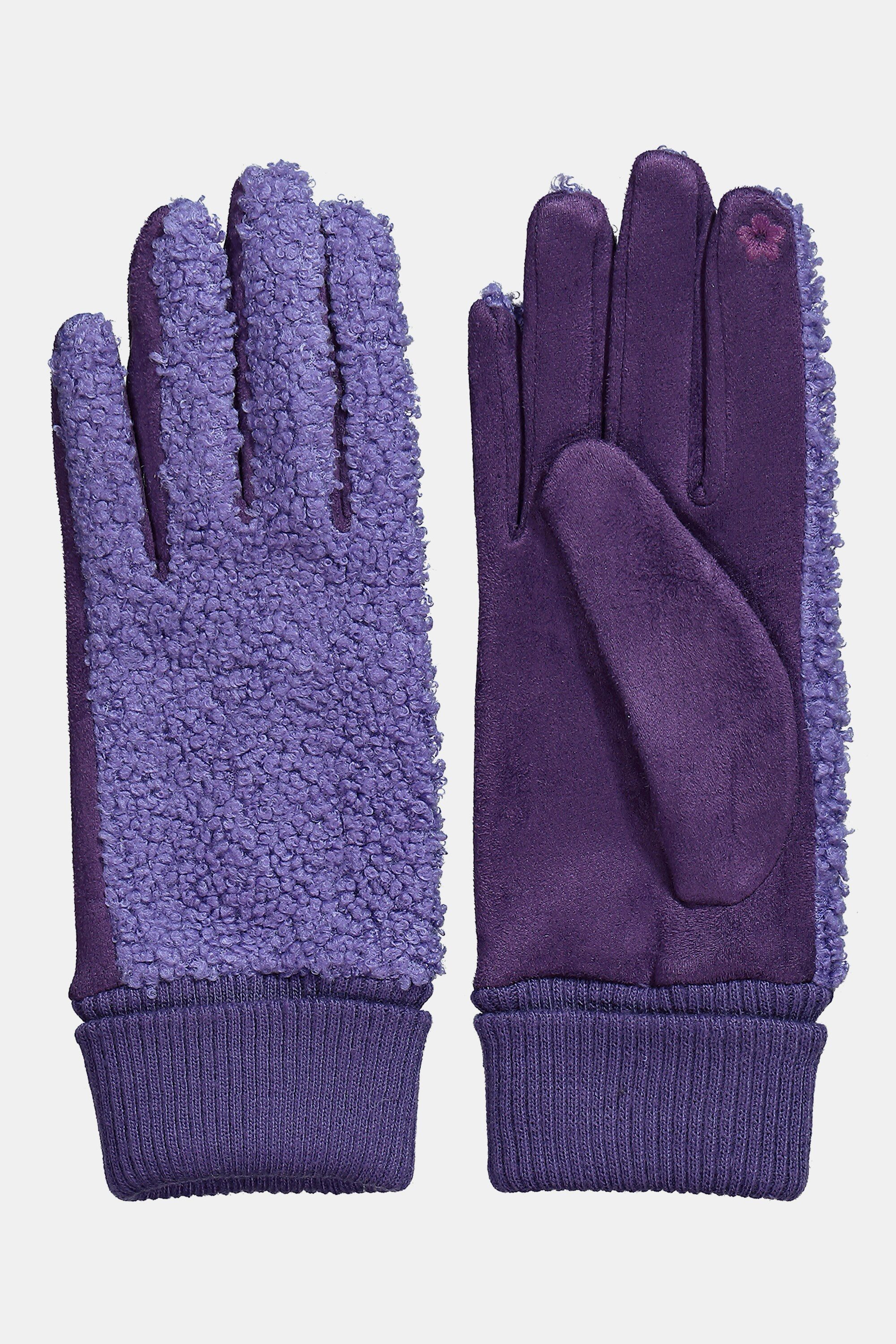 Ulla Popken Baumwollhandschuhe Handschuhe Teddyfleece Umschlagbund günstig online kaufen