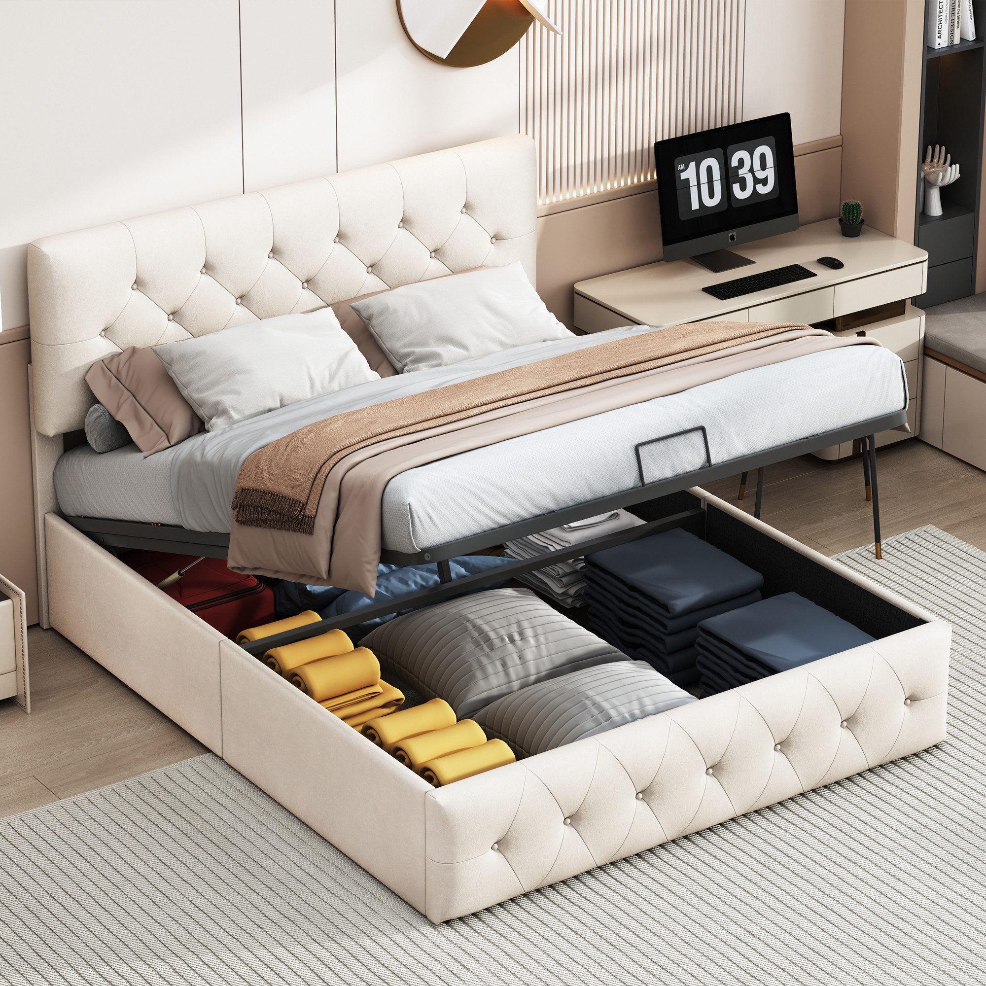 Furnishings Home Polsterbett Doppelbett Stauraumbett (1-tlg., günstig online kaufen