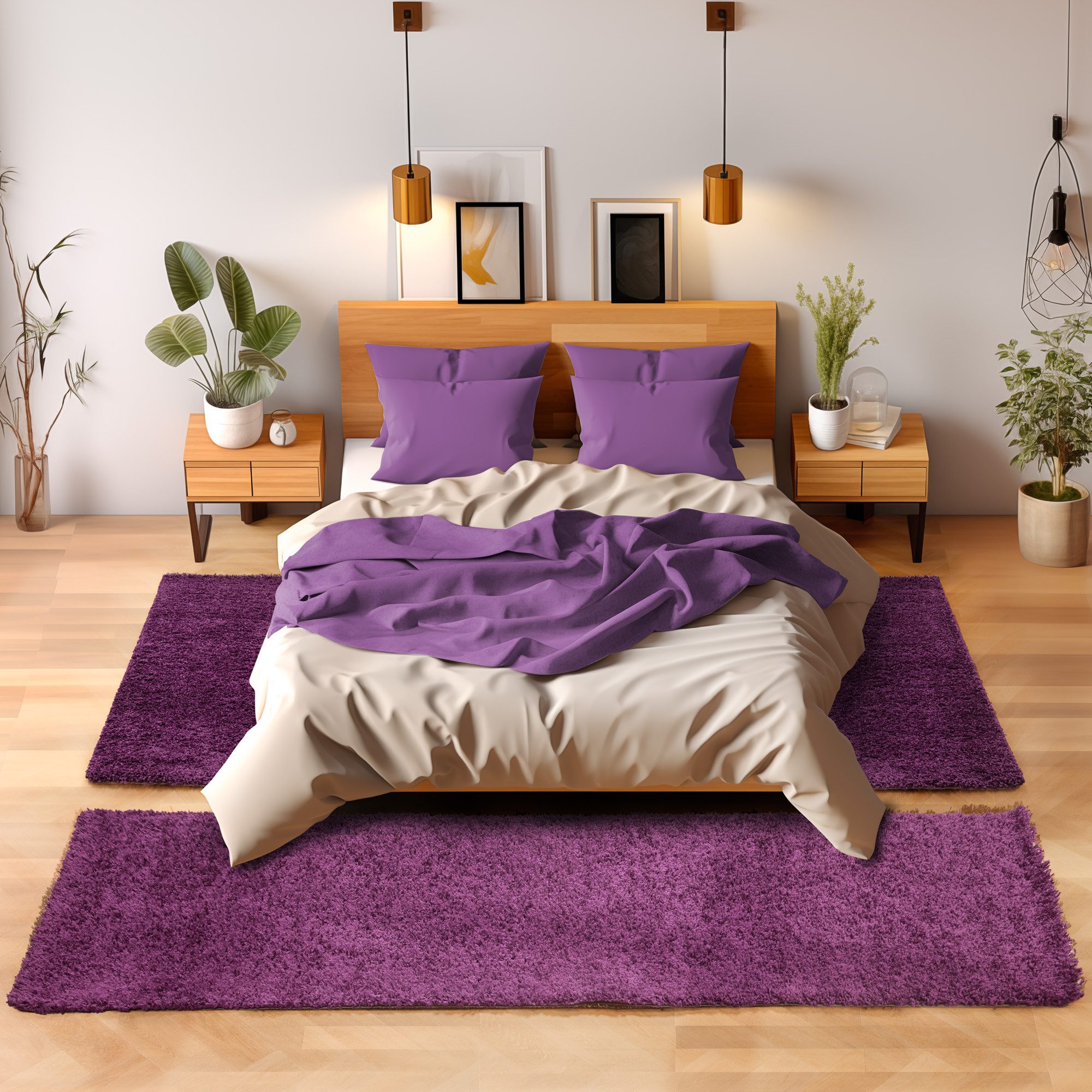 SIMPEX24 Hochflor-Bettumrandung Unicolor - Einfarbig, Höhe günstig online kaufen