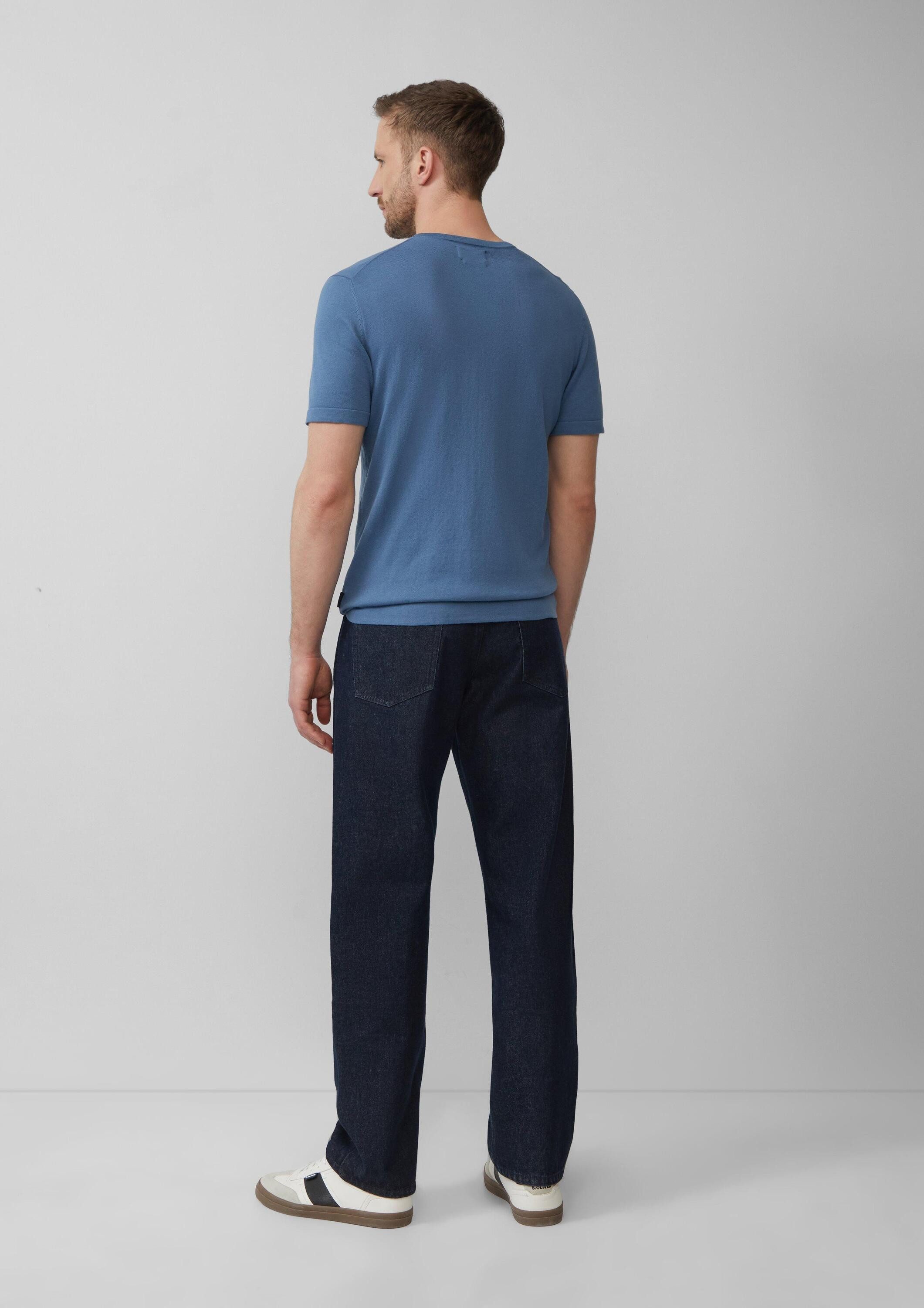 s.Oliver Kurzarmshirt Strickpullover Gestricktes T-Shirt aus Baumwoll-Seidenmix