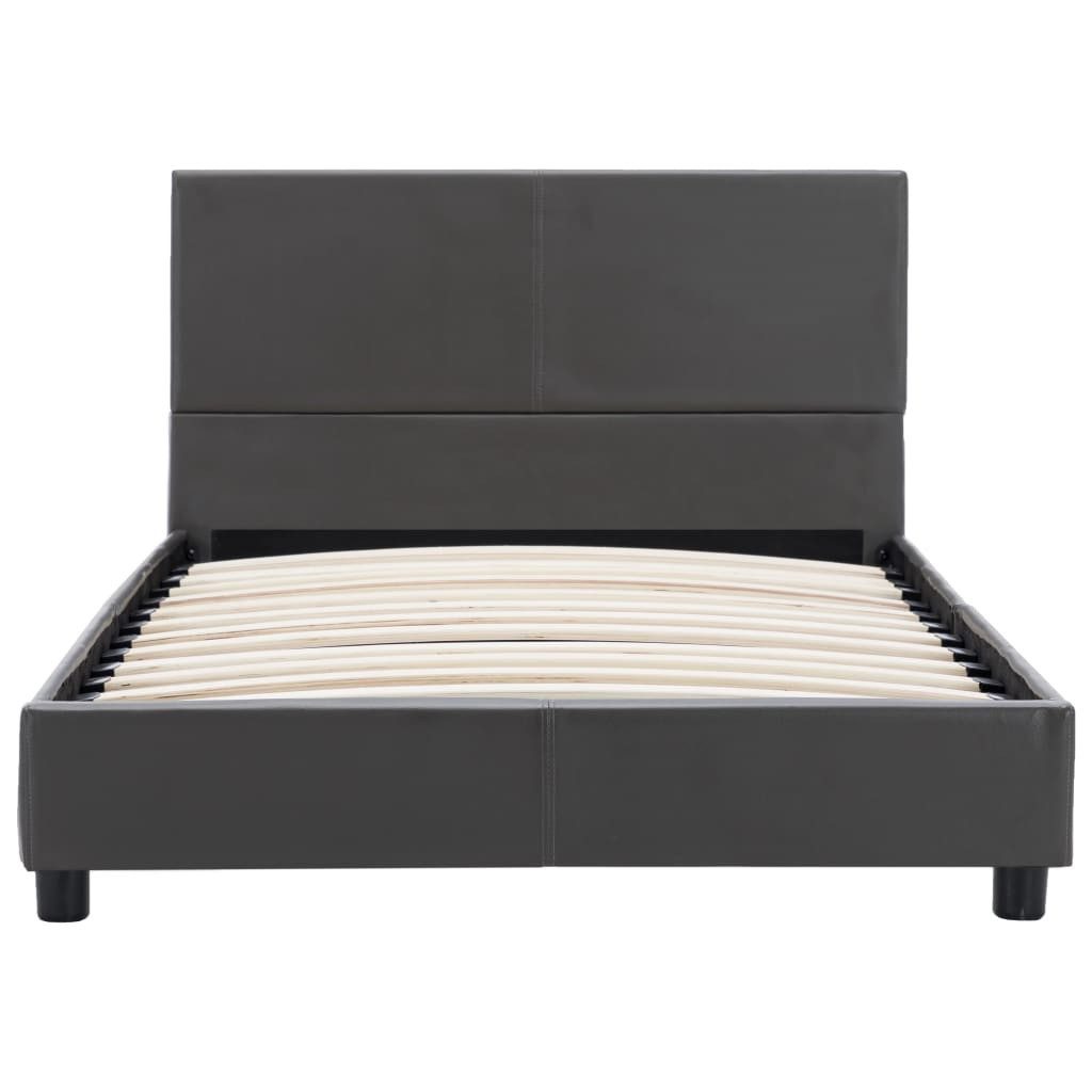 vidaXL Bett Bettgestell Grau Kunstleder 100x200 günstig online kaufen