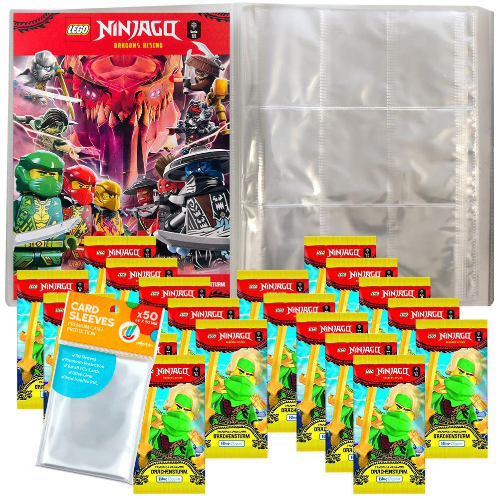 Blue Ocean Sammelkarte LEGO Ninjago Serie 11 - 1 Leere Sammelmappe + 20 Booster + Hüllen