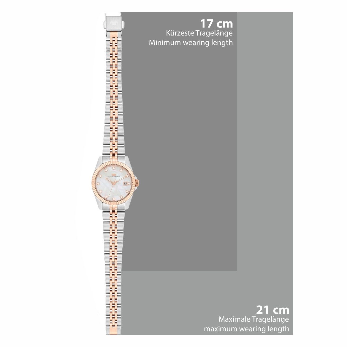 Rhodenwald & Söhne Quarzuhr Cassina silber/roségold, Armband aus Edelstahl