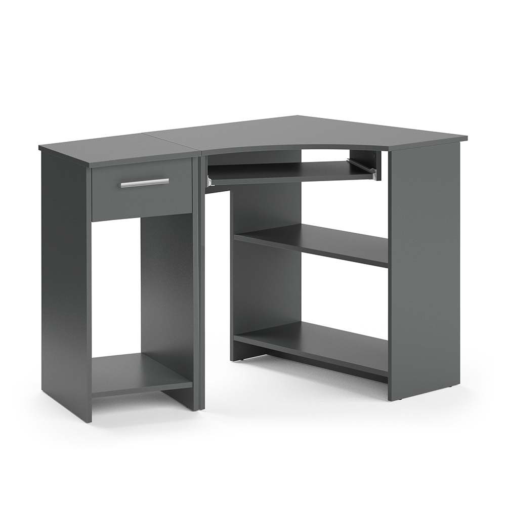 Vicco Eckschreibtisch Odin, Anthrazit, 83 x 76 cm Set mit PC-Schrank
