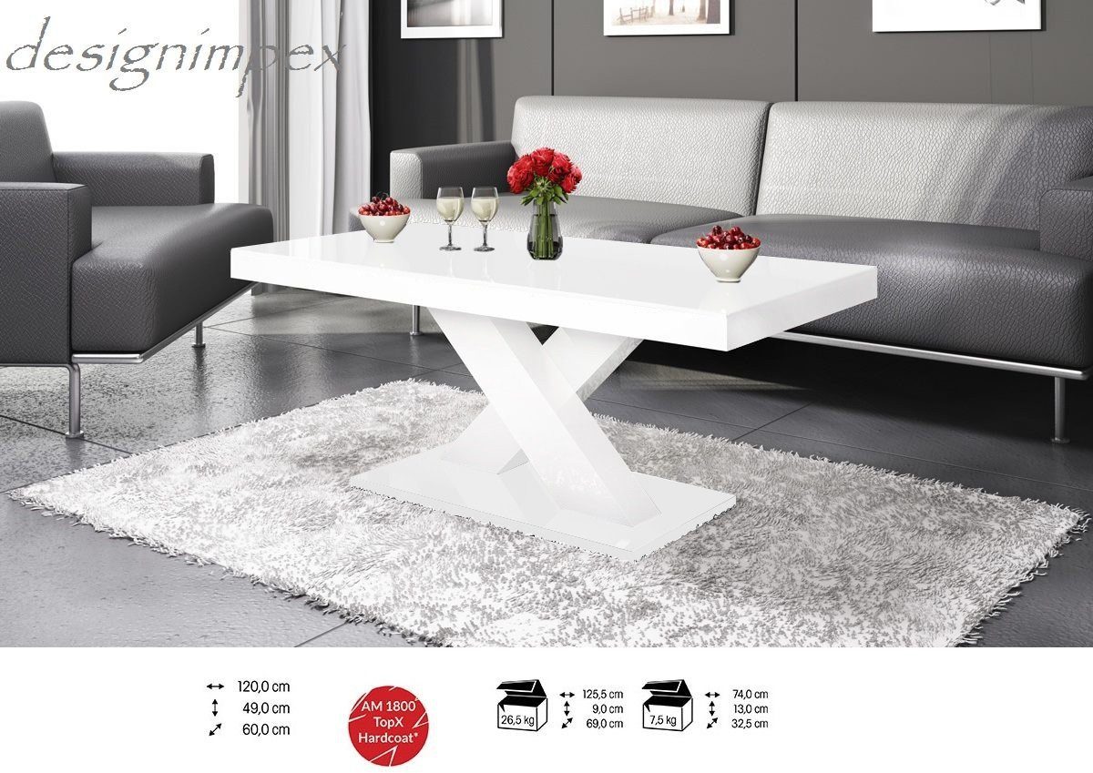 Hochglanz Wohnzimmertisch Weiß Highgloss H-888 Couchtisch Tisch Couchtisch designimpex Design