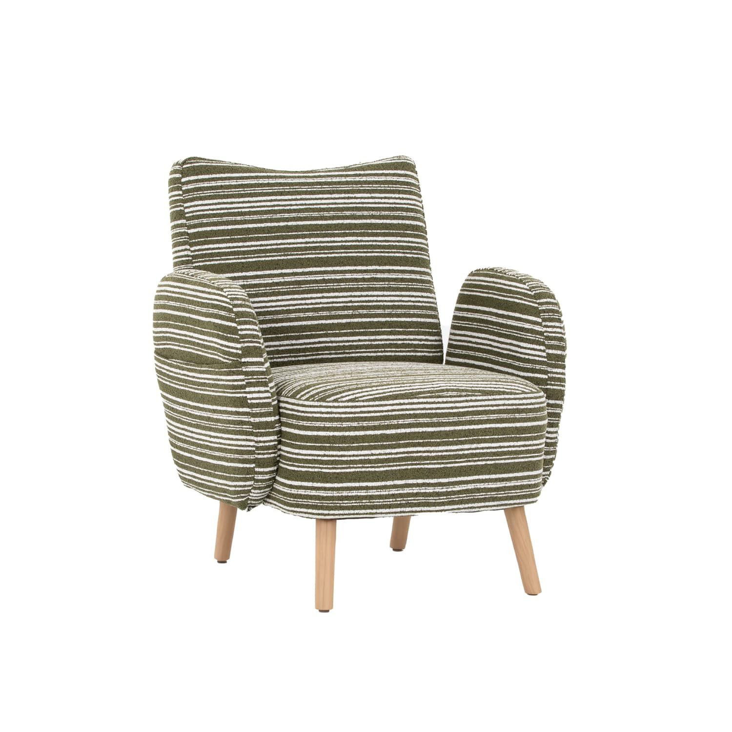 ANYSUN Loungesessel Sessel Loungesessel mit Seitentasche, gepolsterter Bouclé-Lesesessel., Armlehnsessel mit Massivholzbeinen für Wohnzimmer, bis 230 kg.