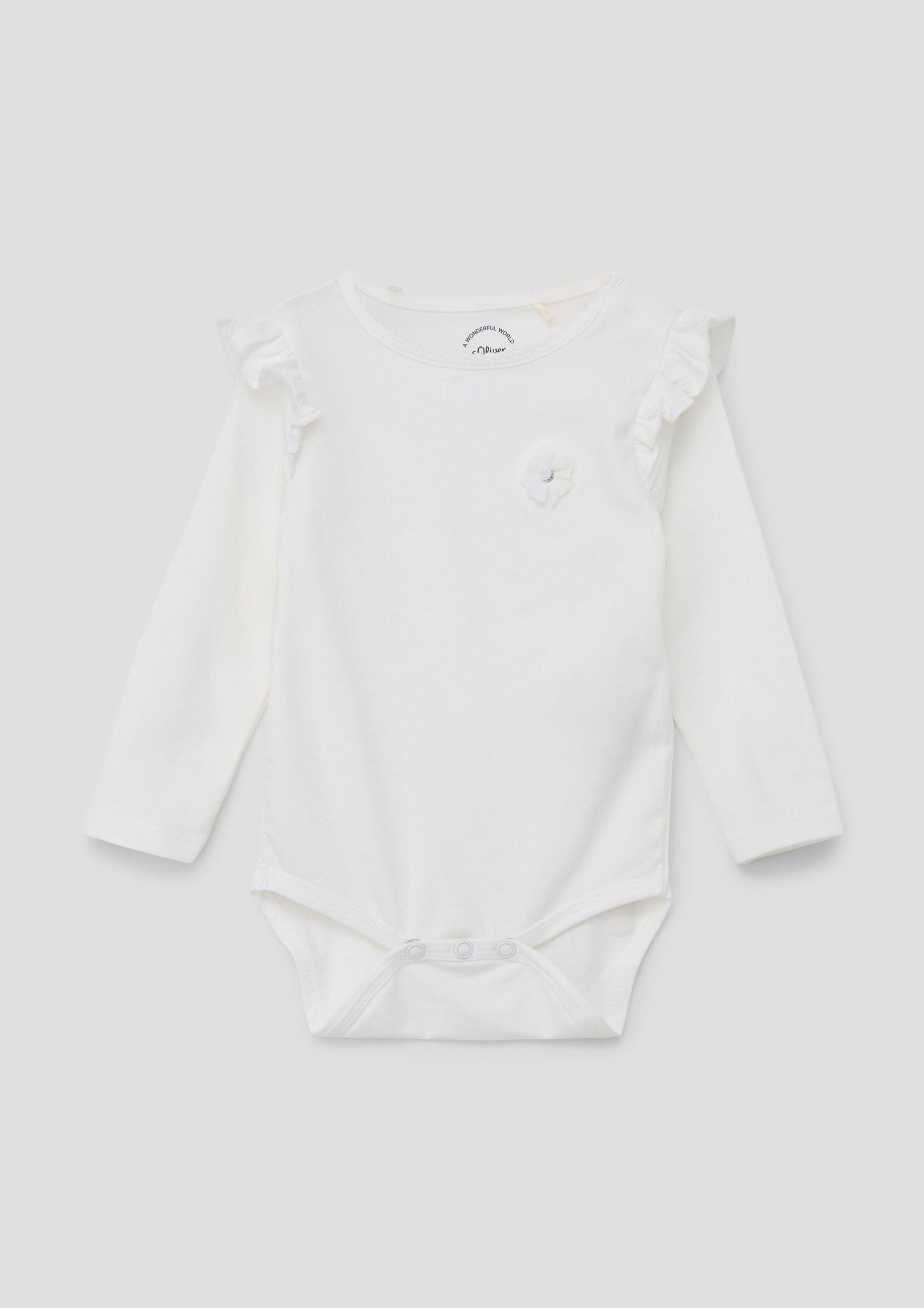 s.Oliver Shirtbody T-Shirt Body Blusenbody mit Chiffon-Rüschen