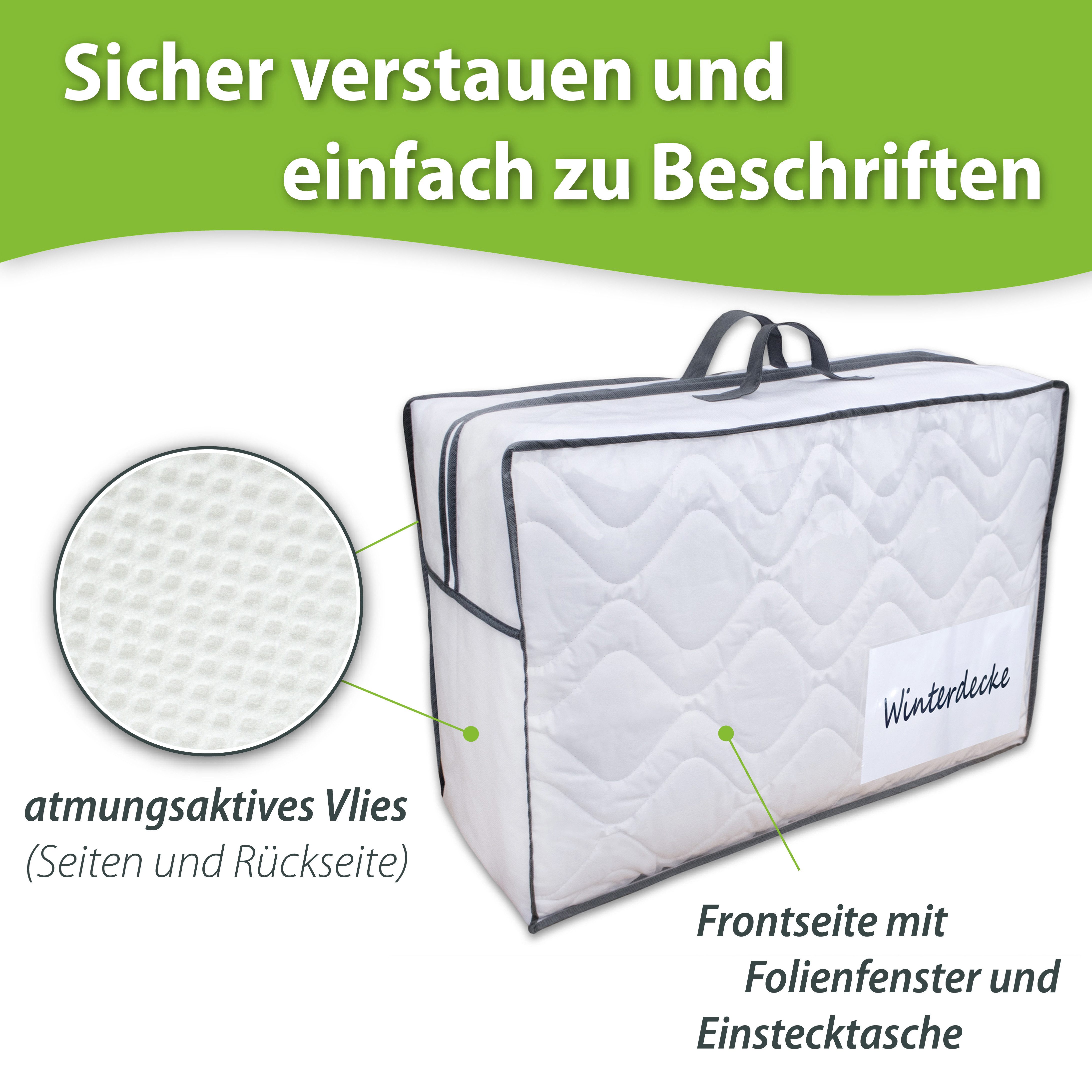 franknatur Aufbewahrungstasche (2-tlg), leichte robuste Tasche, Vliesmaterial, mit Sichtfenster