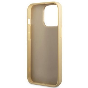 Guess Handyhülle Guess Hard Case Glitter Script Collection Apple iPhone 14 Pro Case Schutzhülle Gold