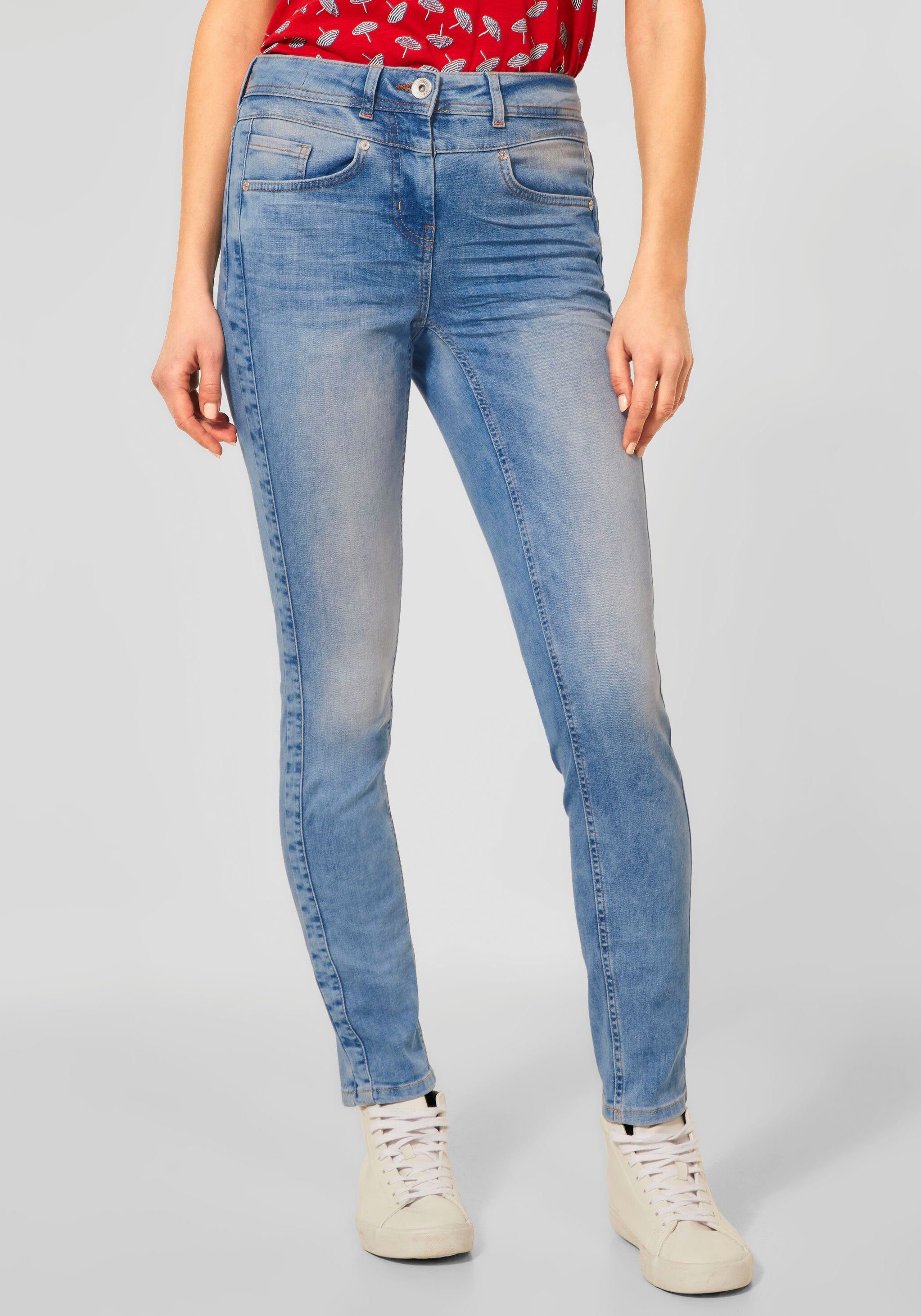 Cecil Slim-fit-Jeans »Style Toronto« mit dezenter Knitter-Optik online  kaufen | OTTO