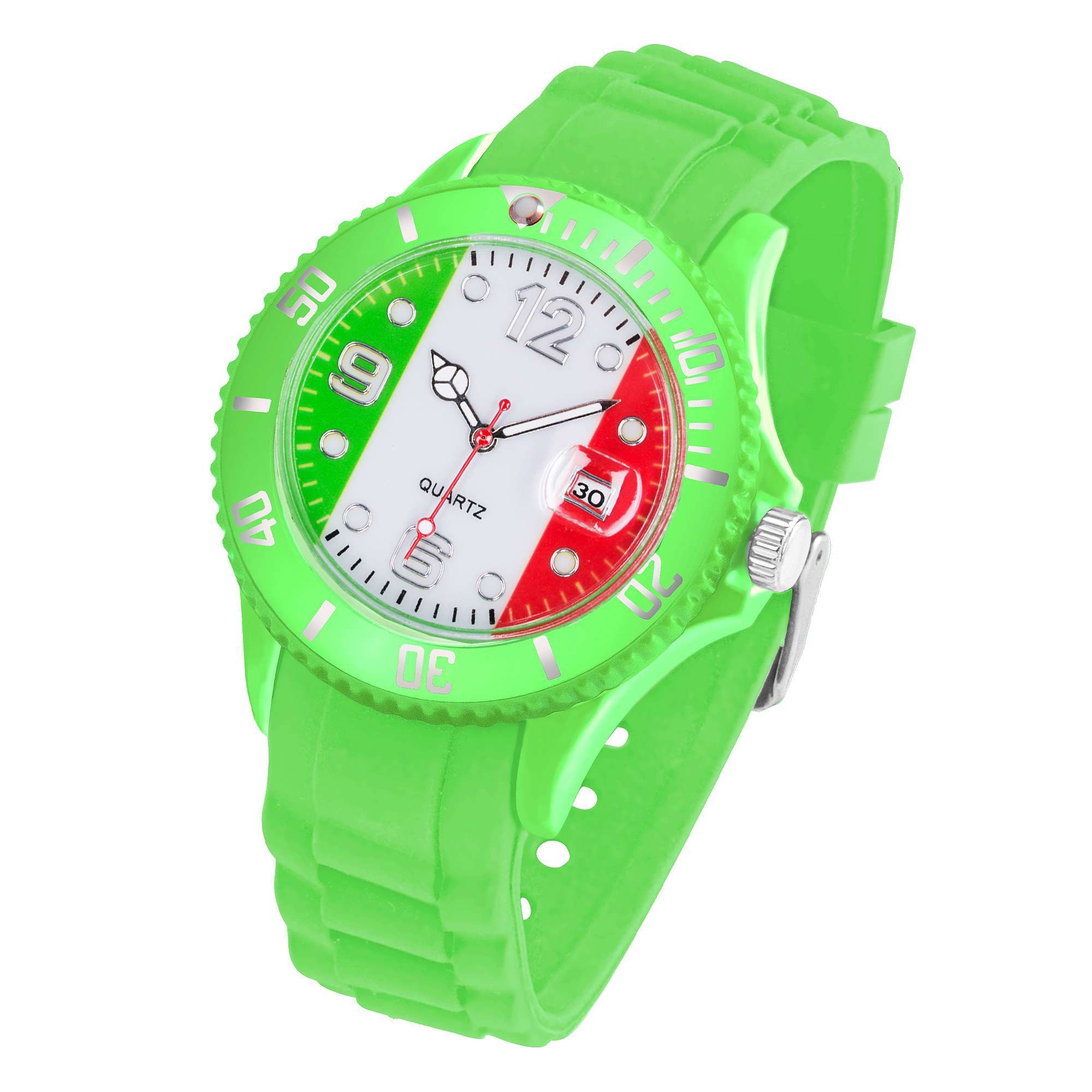 Taffstyle Quarzuhr Fußball WM Fan Armbanduhr Länderflaggen Silikonuhr Quarz Unisex, (Sportliche Fußballuhr mit Länderflaggen und flexiblem Silikonarmband), ideal auch als Geschenk
