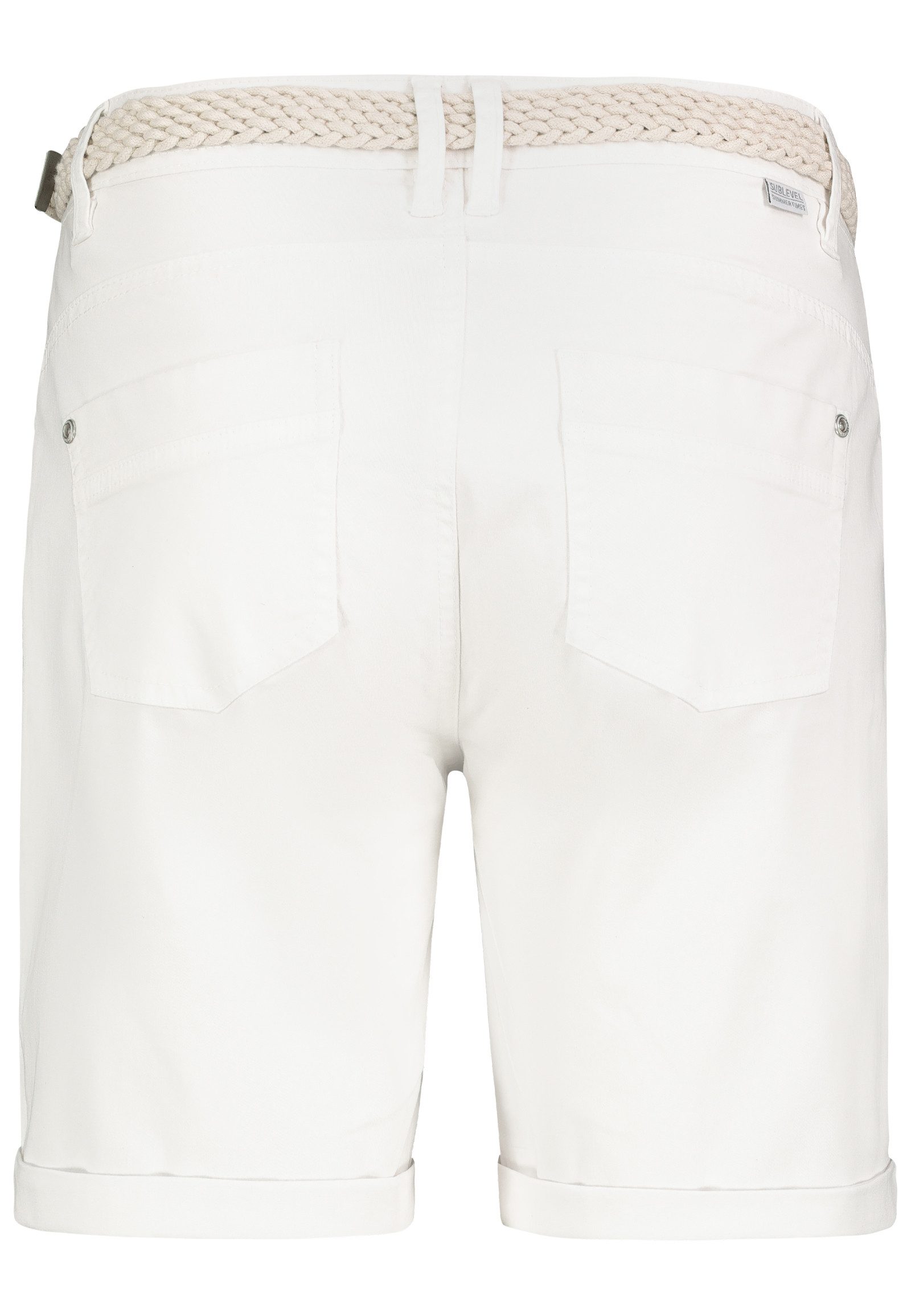 SUBLEVEL Bermudas Damen Short Bermuda kurze Hose Sommer Chino Stoff Hose mit Gürtel – Bild 5 von 5
