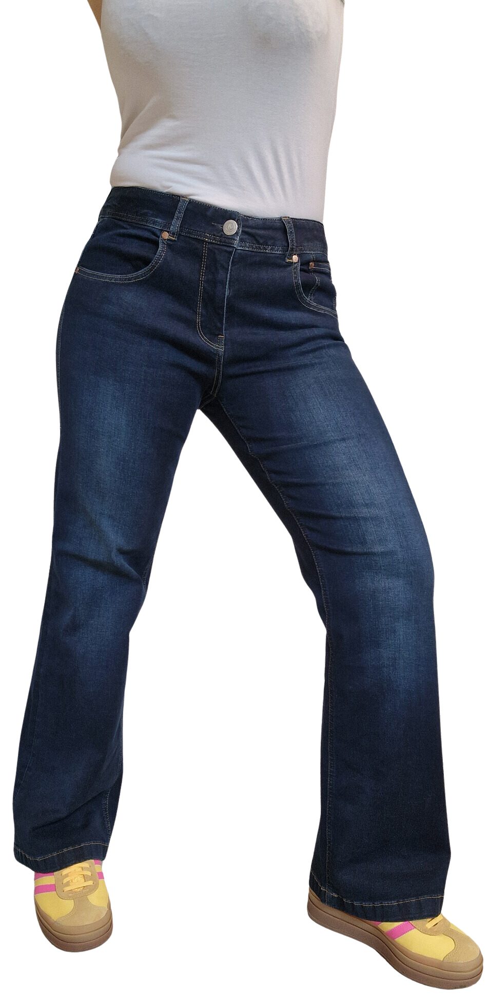 Herrlicher Schlagjeans 5893-RD100, Edna flared Jeans markante Taschen, Abnäher hinten