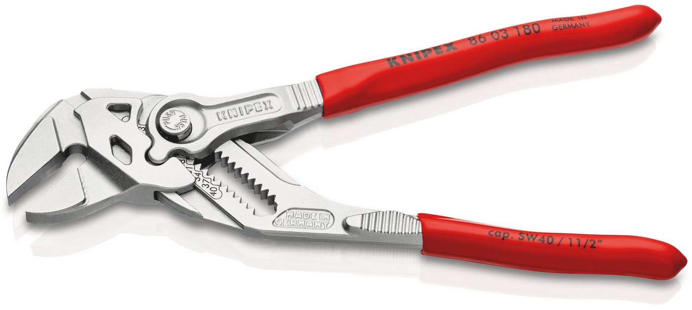 Thumbnail - Wasserpumpenzange KNIPEX 86 03 180 Zangenschlüssel 180 mm verchromt Zange und Schraubens