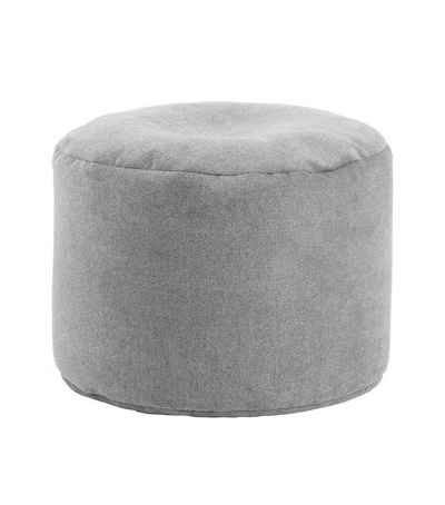 mokebo Pouf Der Ruhepouf (aus Webstoff), Sitzhocker XL, Bodenkissen, Fußhocker, Hocker, Sitzkissen in Grau