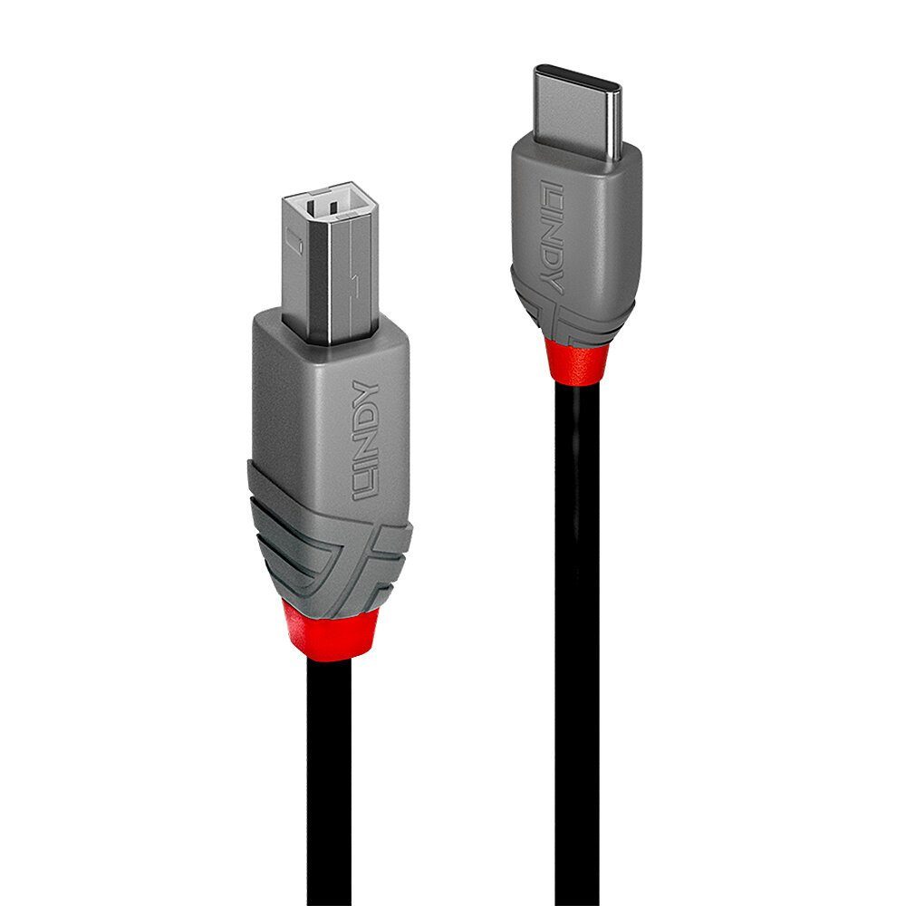 Lindy LINDY USB-Kabel USB 2.0 USB-C® Stecker, USB-B Stecker 1.00 m Schwarz USB-Kabel, (100.00 cm)