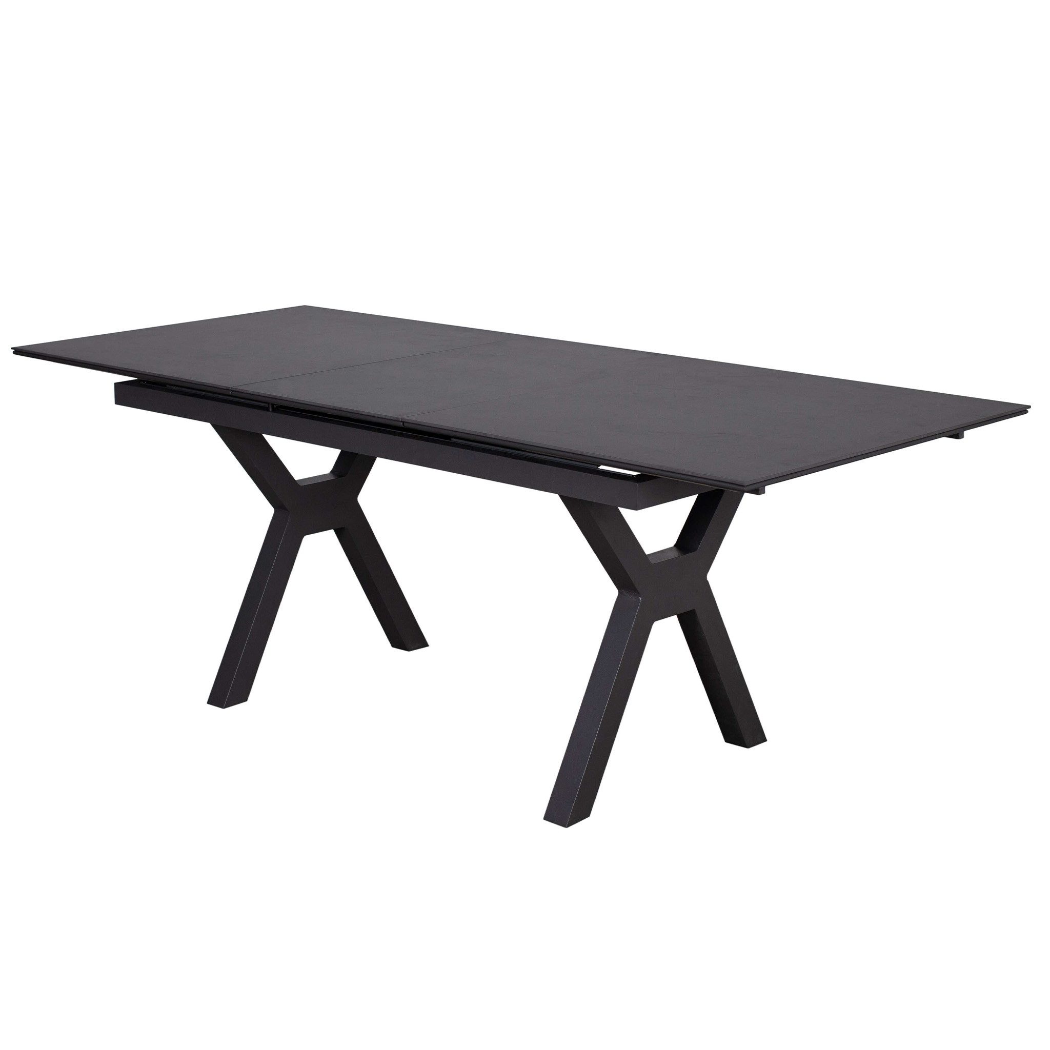 bene living Gartentisch Granada - 160/210 x 90 cm (Garten-Ausziehtisch), gesinterte Keramikplatte - kratzfest - wetterfest - rostfrei