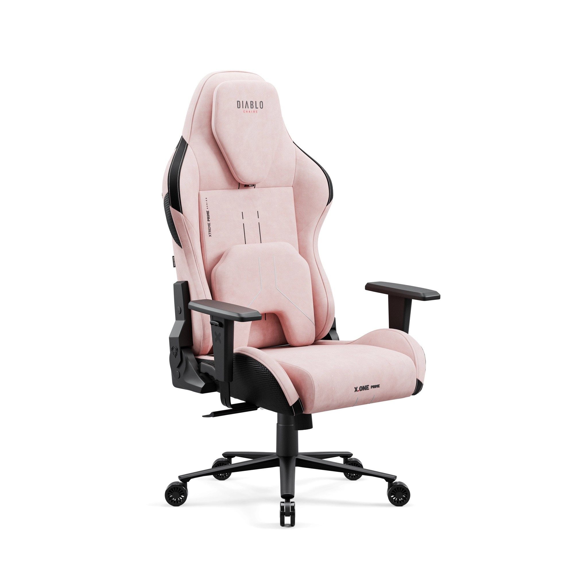 DIABLO CHAIRS Gaming-Stuhl X.One Prime Stoff ergonomisch Metallbasis 140kg CoolComfort (Magnetische Kopfstütze, Höhenverstellbare Armlehnen, Kühlender Sitz), Kopfstütze Lendenkissen CoolComfort Räder Stoff