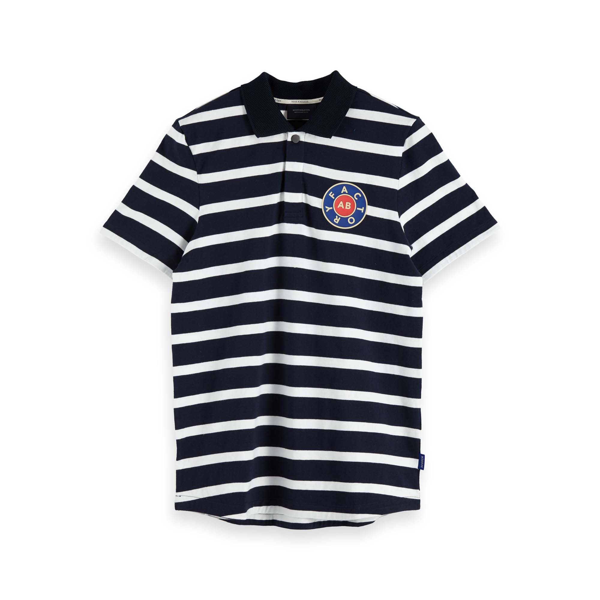 Poloshirt Scotch & Soda Herren Poloshirt Stripe Nylon Collar 153630