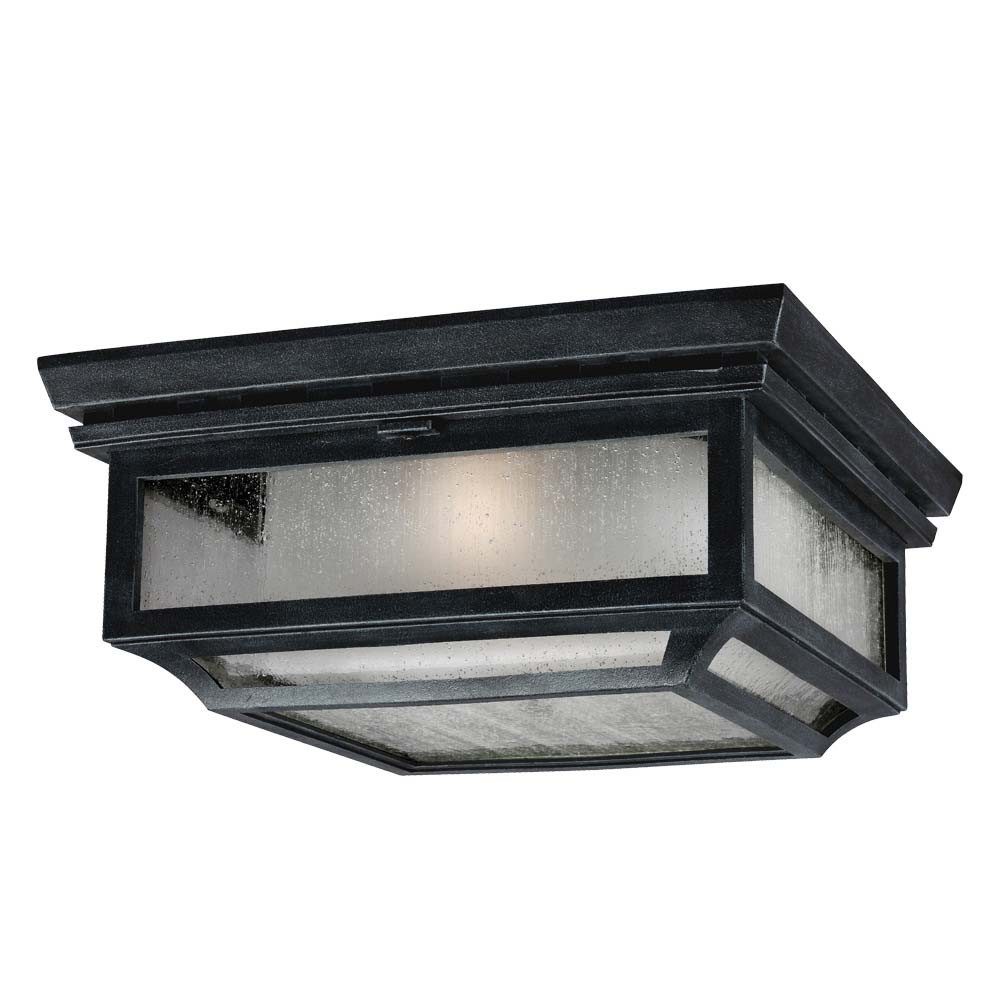 Elstead LIGHTING Außen-Deckenleuchte, Leuchtmittel nicht inklusive, Außenleuchte Deckenleuchte Vordach Lampe D 33 cm Glas 2 Flammig E27