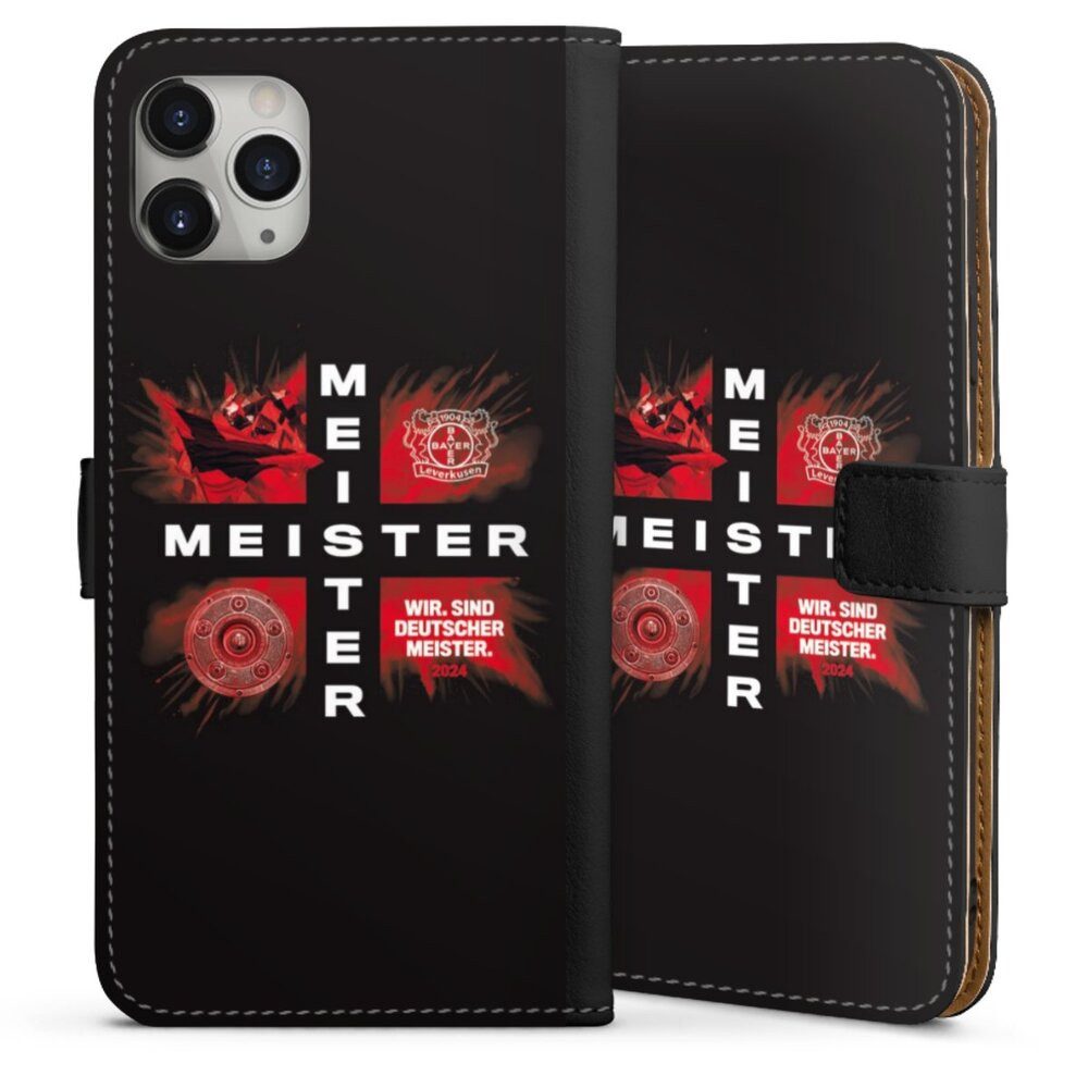 DeinDesign Handyhülle Bayer 04 Leverkusen Meister Offizielles Lizenzprodukt, Apple iPhone 11 Pro Max Hülle Handy Flip Case Wallet Cover