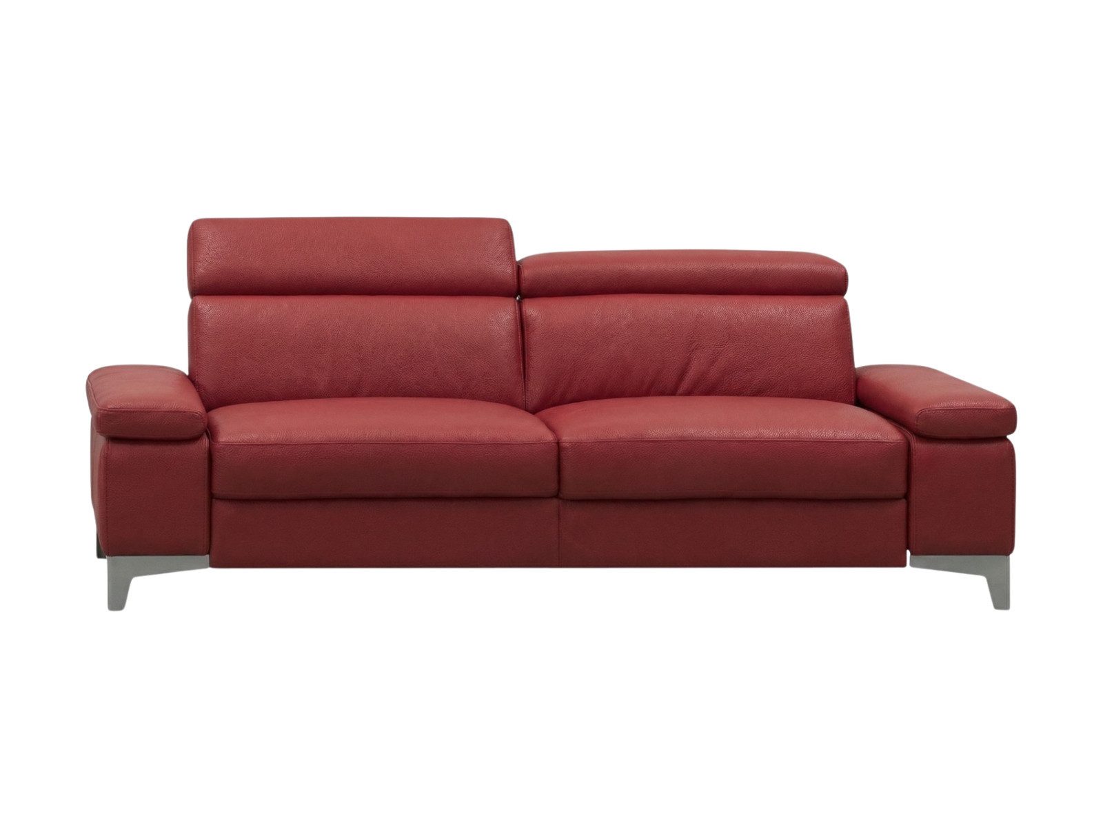 Villa Möbel Sofa Talisman, 2-Sitzer 1 Teile, Echtleder-Sofa mit Kopfteilverstellung fürs Wohnzimmer