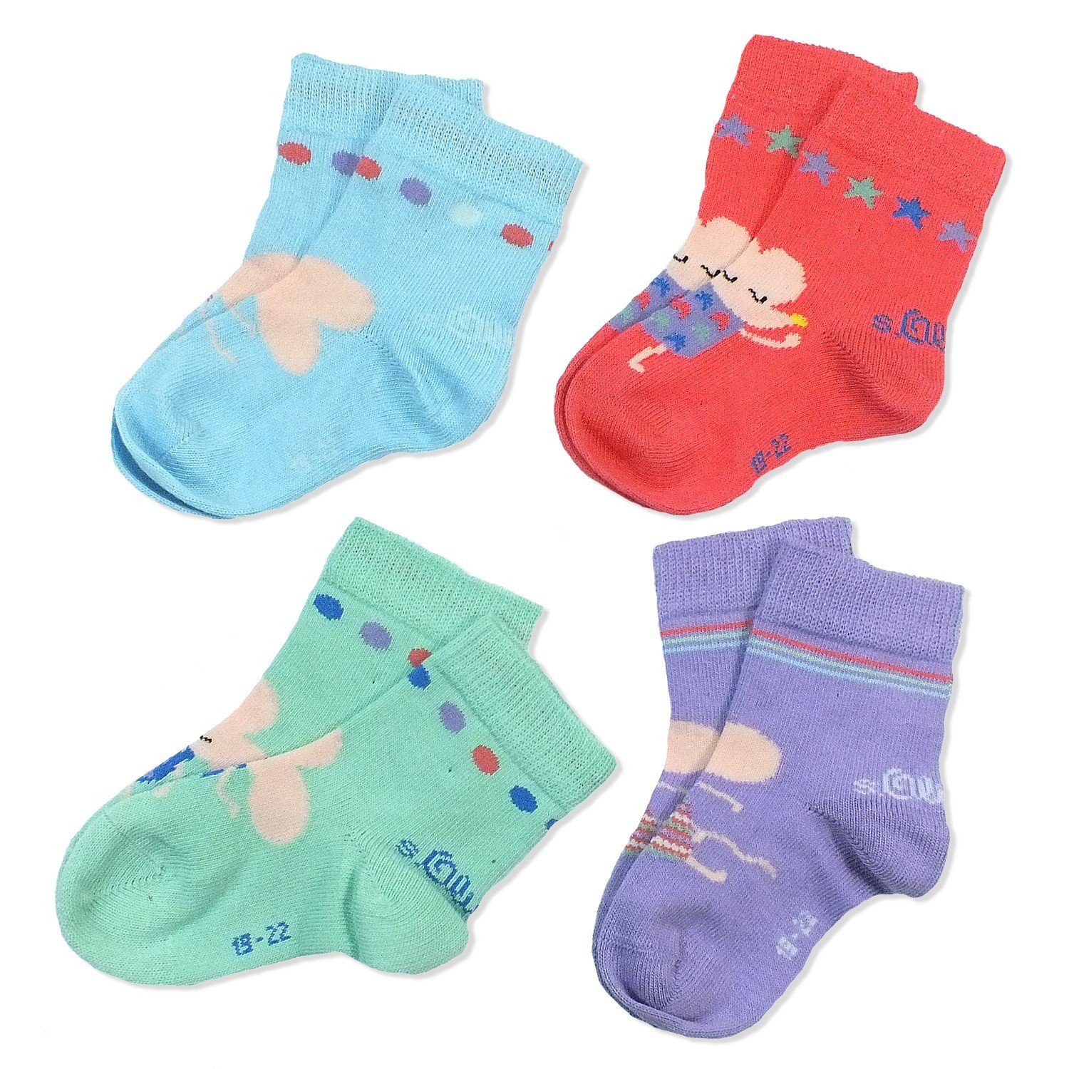 s.Oliver Langsocken S20341 (Set, 4-Paar, 4 Paar) Kinder Socken, Baby Jungen & Mädchen mit Baumwolle, Kindersocken