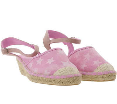 s.Oliver s.Oliver Sandalette modische Damen Keilabsatz-Espadrilles mit Sternmuster Trend-Sandale Rosa Outdoorschuh