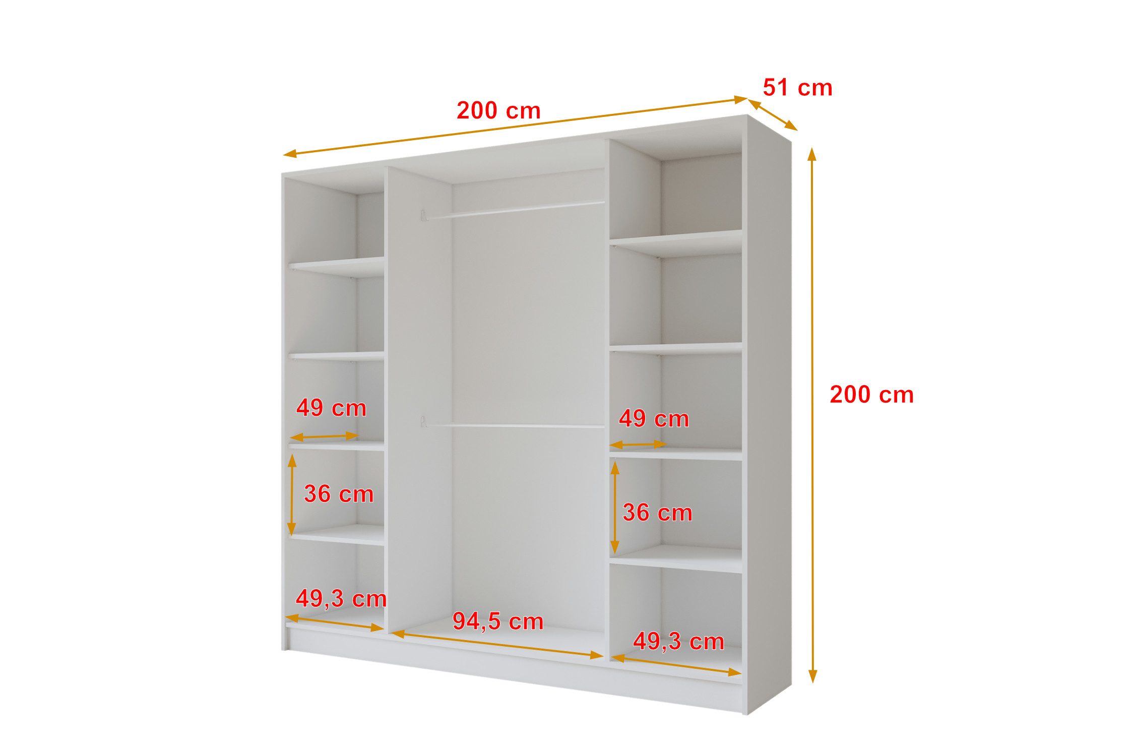 ALTDECOR Drehtürenschrank GELE (Kleiderschrank Garderobenschrank mit viel Stauraum, Moderner Schrank)