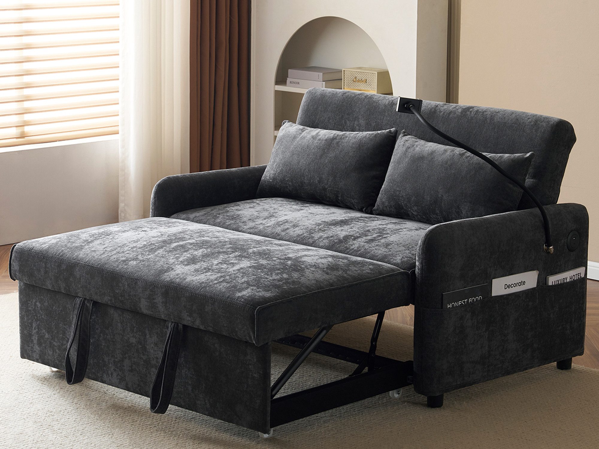 KLAM HOME Schlafsofa Doppel-Klappschlafsofa Bettsofa mit Schlaffunktion Sof günstig online kaufen