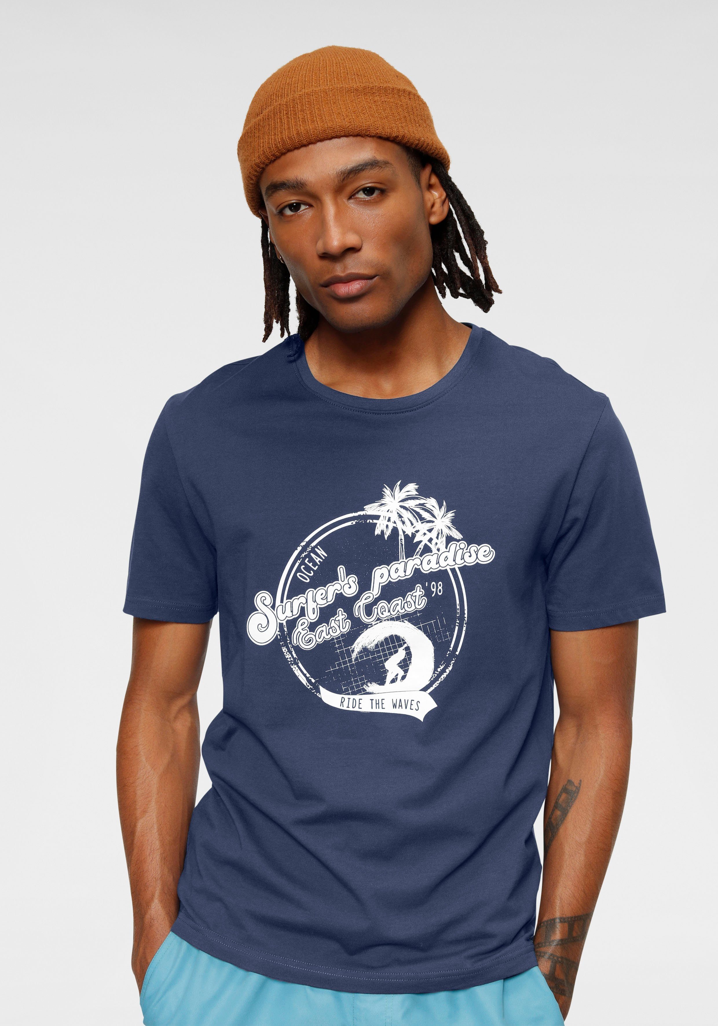 Ocean Sportswear T-Shirt (2er-Pack) kurzärmelig, schmal geschnitten, mit Print, Rundhalsausschnitt