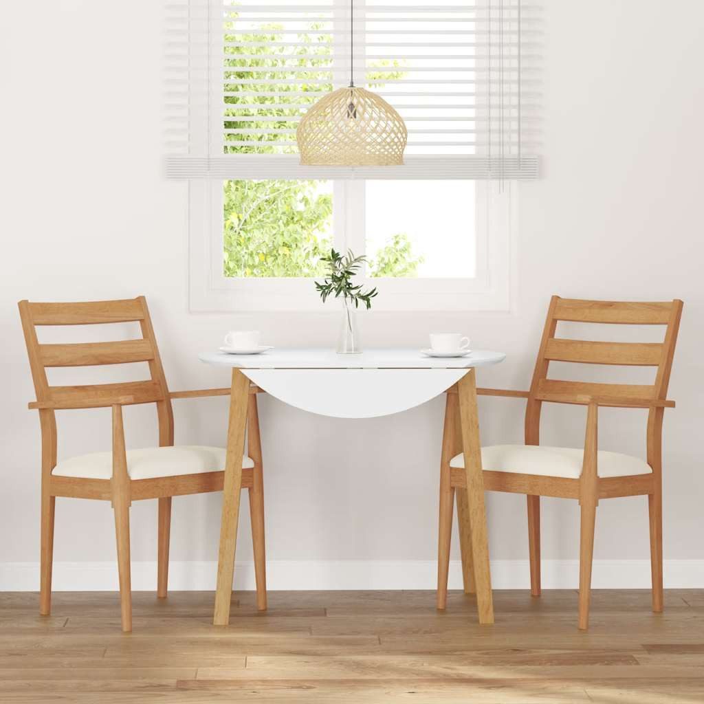 vidaXL Esszimmerstuhl Esszimmerstühle mit Kissen 2 Stk. Massivholz Gummibau günstig online kaufen