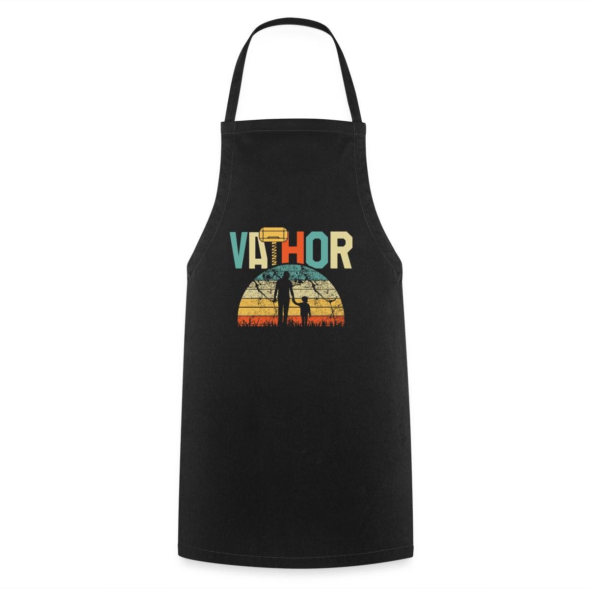Spreadshirt Kochschürze Vathor Vater Kind Retro Kochschürze, (1-tlg)